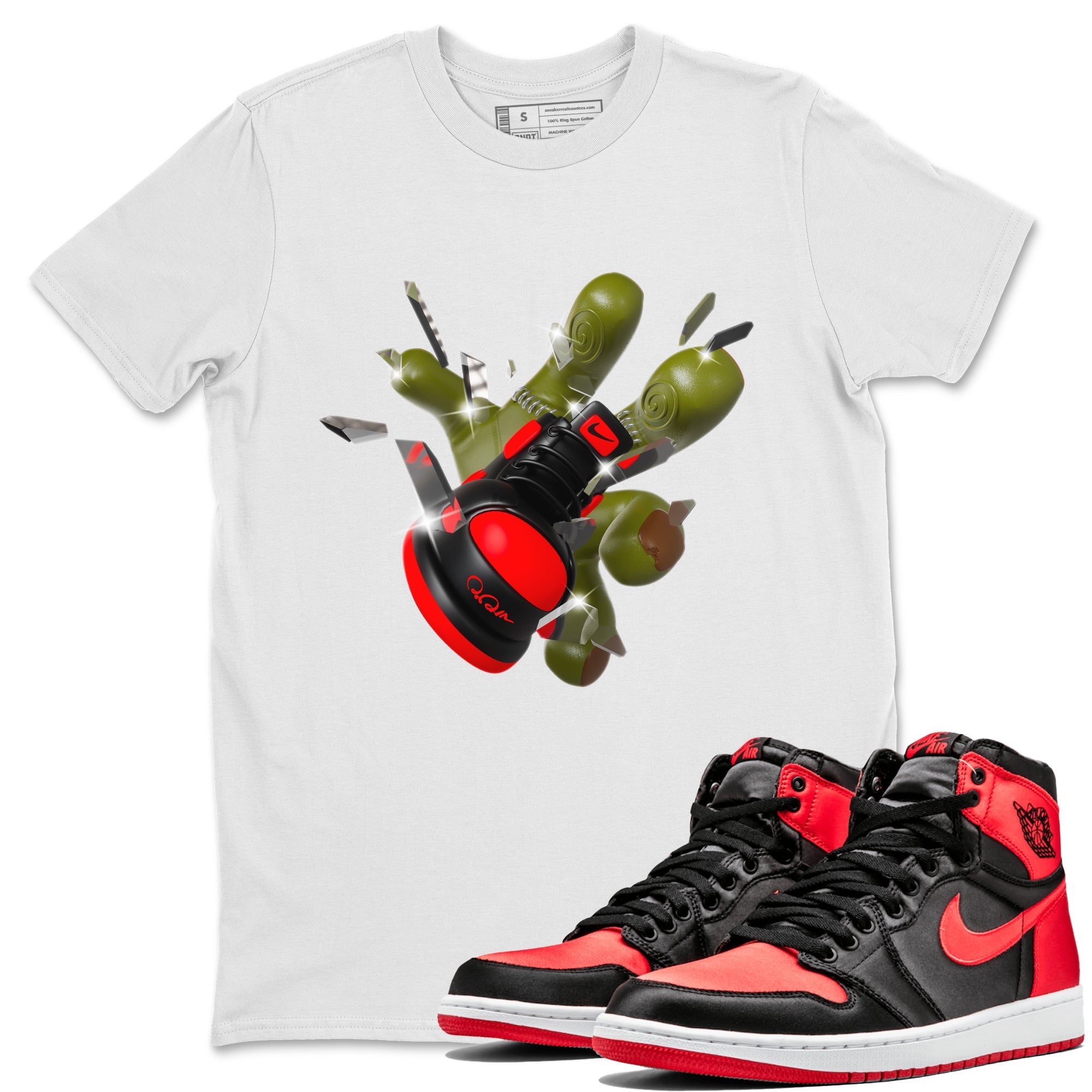 Air Jordan 1 Satin Bred shirt to match jordans Got Em Zombie Hand sneaker tees halloween dress AJ1 Satin Bred Drip Gear Zone Unisex White 1 T-Shirt