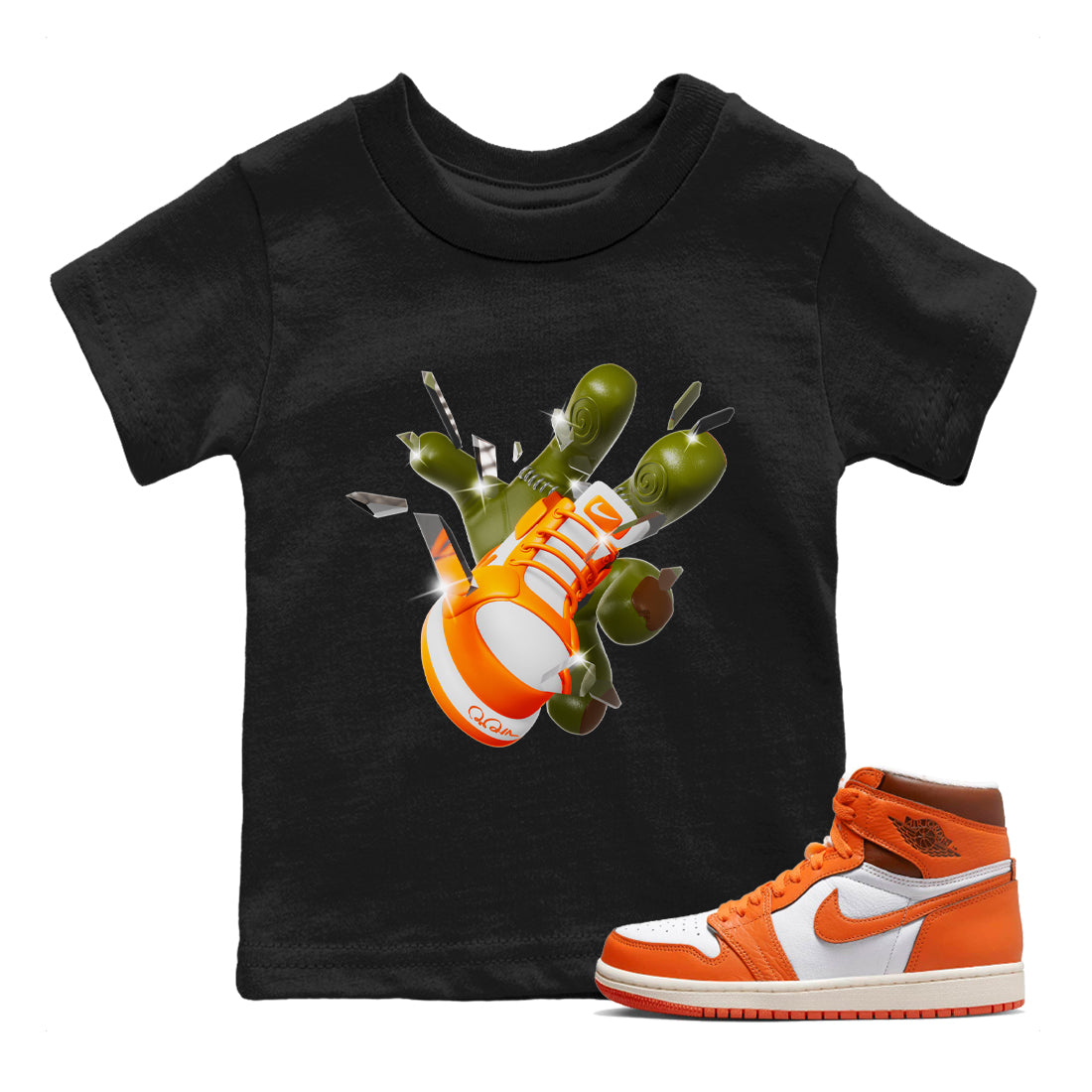 Air Jordan 1 Starfish shirt to match jordans Got Em Zombie Hand sneaker tees halloween dress AJ1 Starfish Drip Gear Zone Baby Toddler Black 1 T-Shirt