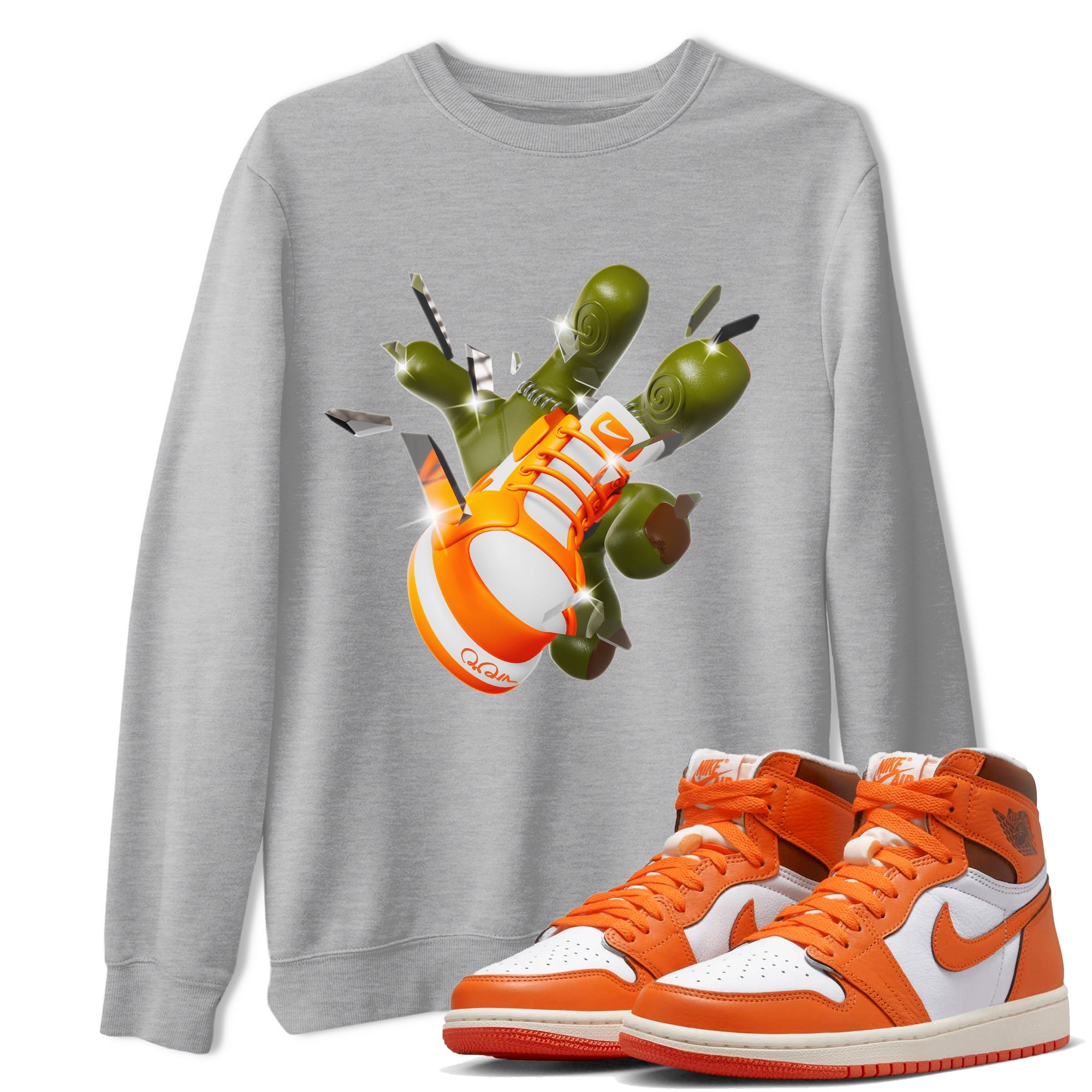 Air Jordan 1 Starfish shirt to match jordans Got Em Zombie Hand sneaker tees halloween dress AJ1 Starfish Drip Gear Zone Unisex Heather Grey 1 T-Shirt