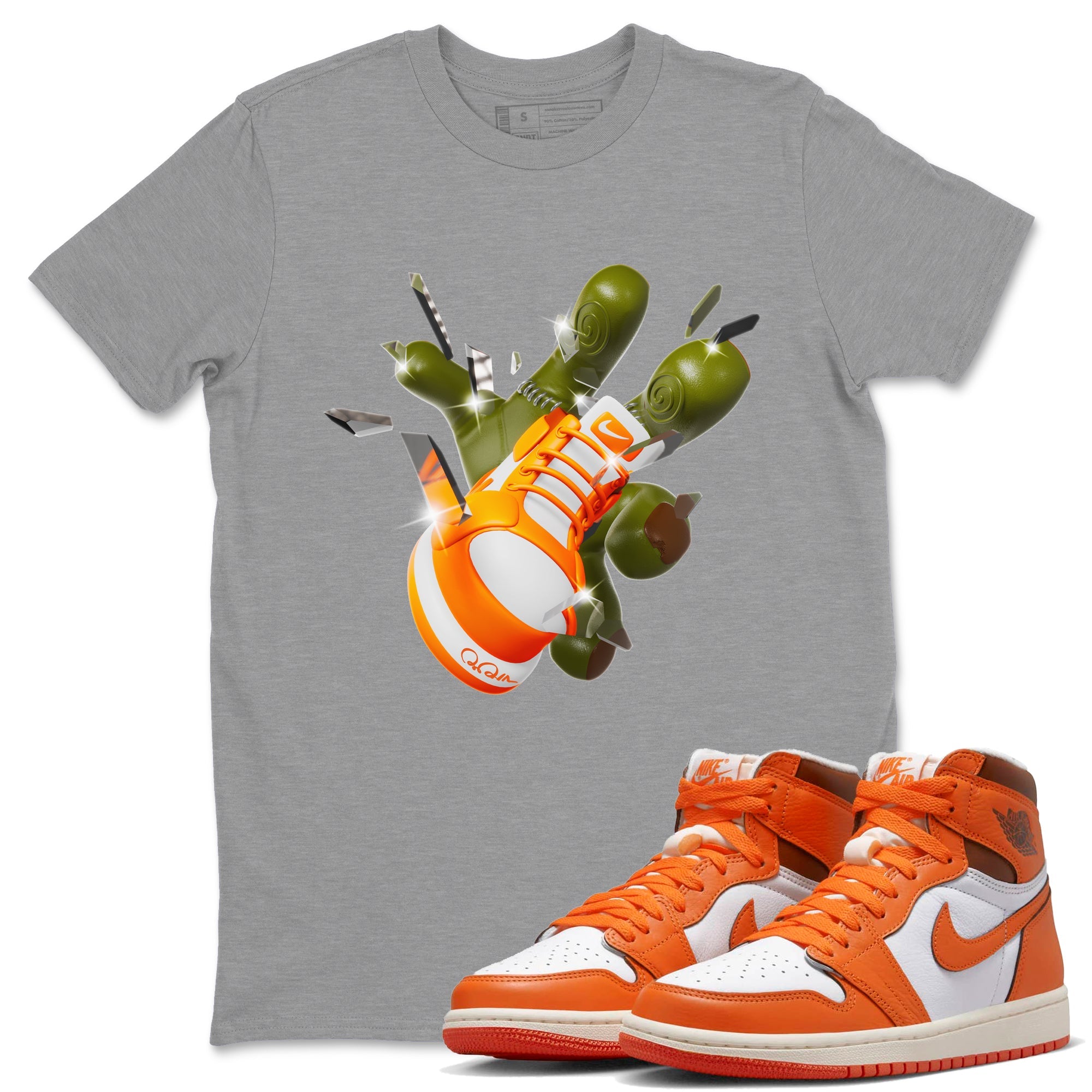 Air Jordan 1 Starfish shirt to match jordans Got Em Zombie Hand sneaker tees halloween dress AJ1 Starfish Drip Gear Zone Unisex Heather Grey 1 T-Shirt