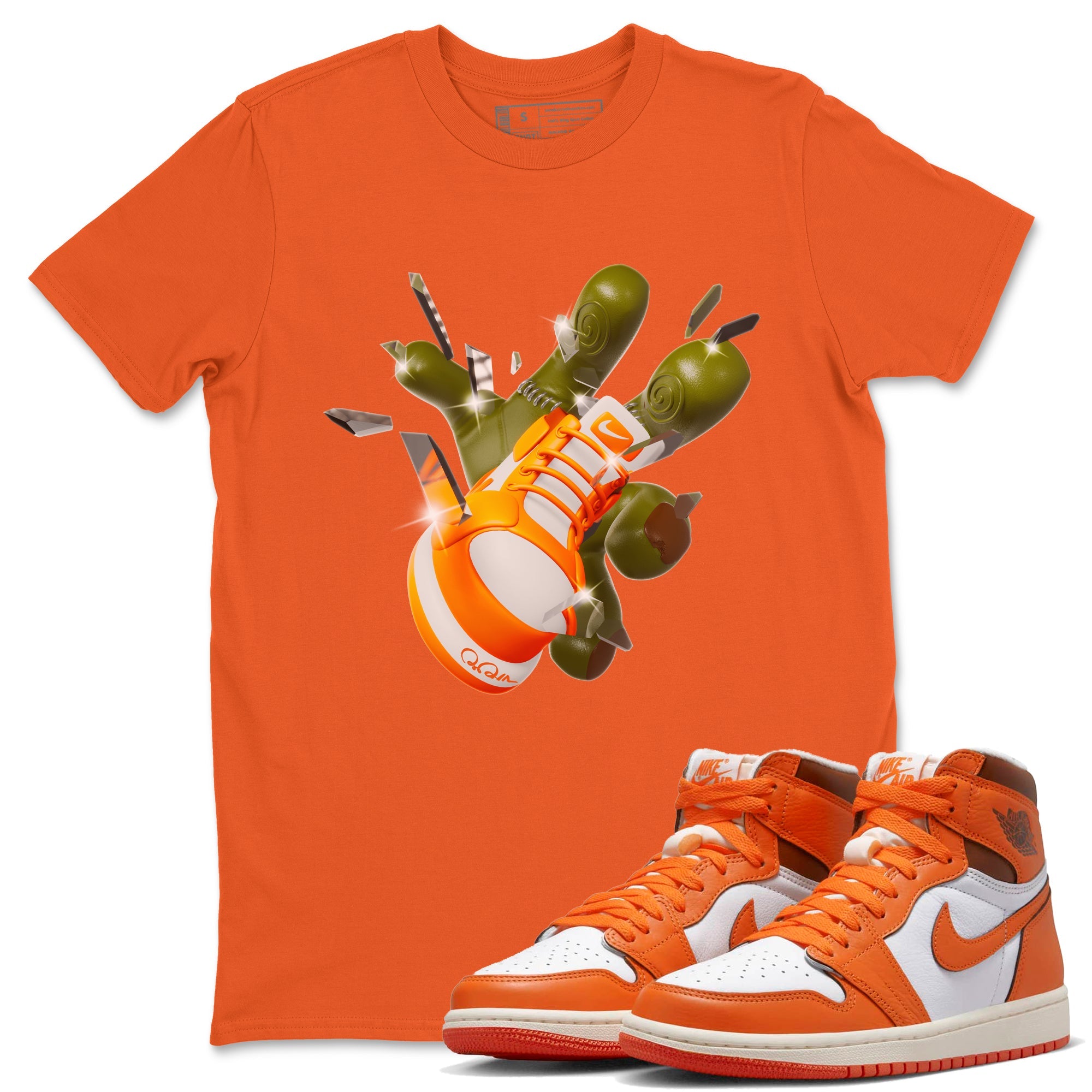 Air Jordan 1 Starfish shirt to match jordans Got Em Zombie Hand sneaker tees halloween dress AJ1 Starfish Drip Gear Zone Unisex Orange 1 T-Shirt