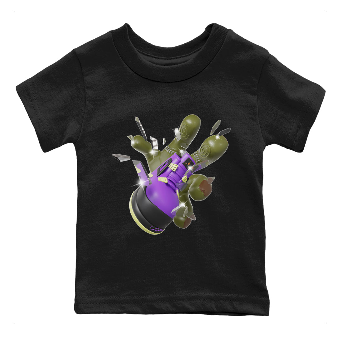 Air Jordan 4 Canyon Purple shirt to match jordans Got Em Zombie Hand sneaker tees halloween dress AJ4 Canyon Purple Drip Gear Zone Baby Toddler Black 2 T-Shirt