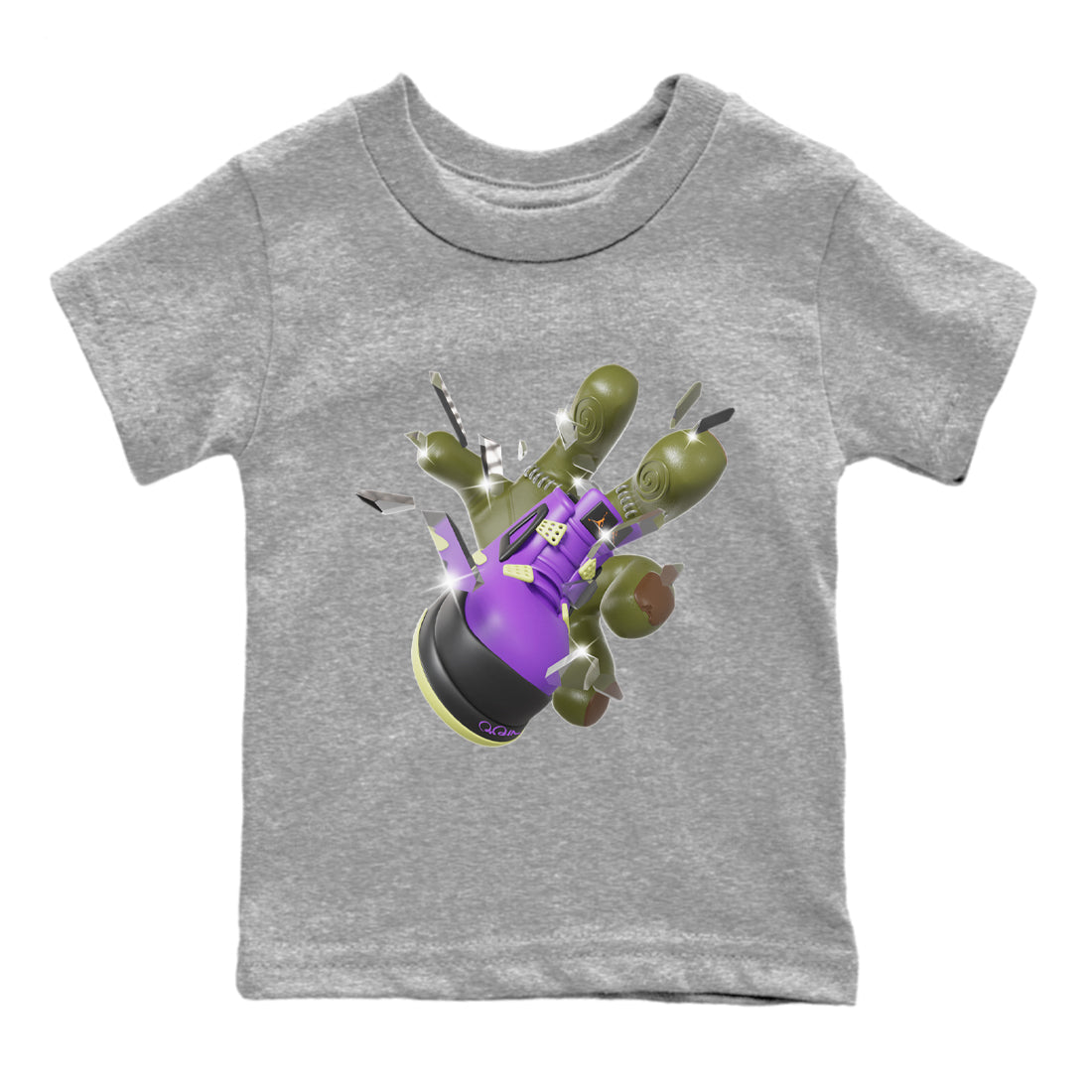 Air Jordan 4 Canyon Purple shirt to match jordans Got Em Zombie Hand sneaker tees halloween dress AJ4 Canyon Purple Drip Gear Zone Baby Toddler Heather Grey 2 T-Shirt
