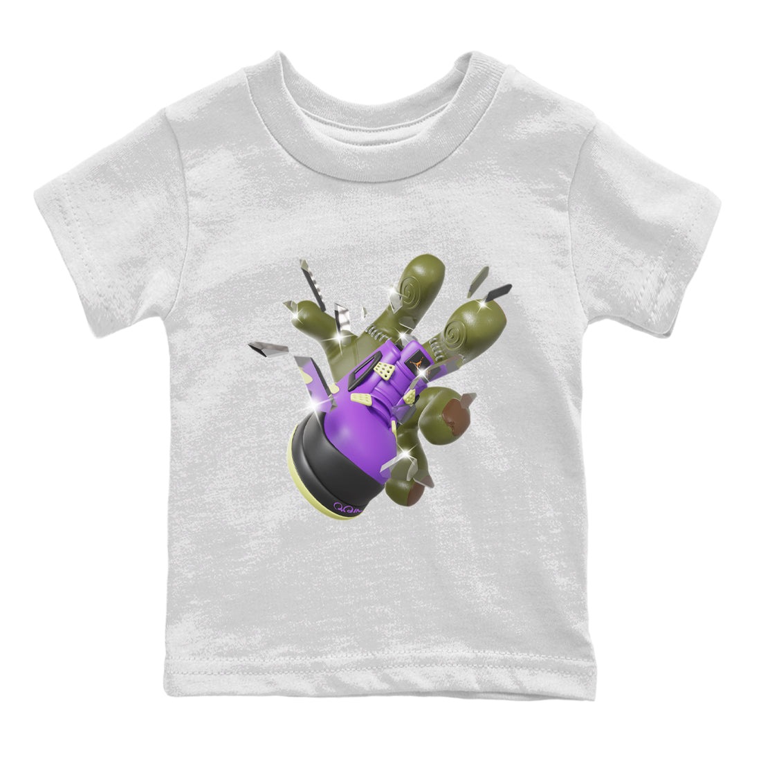 Air Jordan 4 Canyon Purple shirt to match jordans Got Em Zombie Hand sneaker tees halloween dress AJ4 Canyon Purple Drip Gear Zone Baby Toddler White 2 T-Shirt