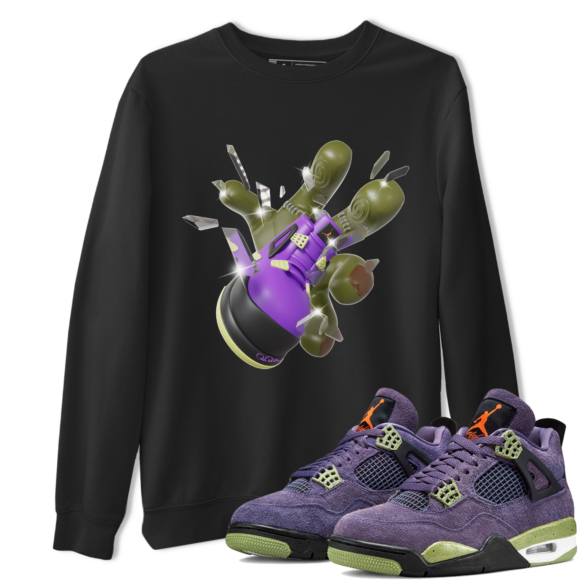 Air Jordan 4 Canyon Purple shirt to match jordans Got Em Zombie Hand sneaker tees halloween dress AJ4 Canyon Purple Drip Gear Zone Unisex Black 1 T-Shirt