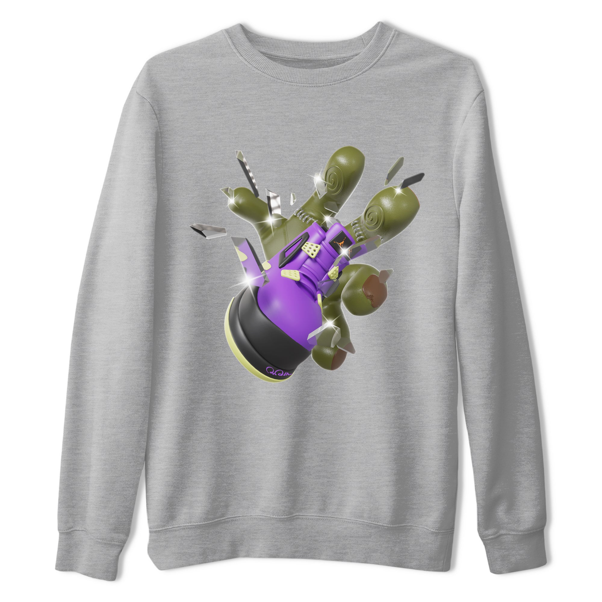 Air Jordan 4 Canyon Purple shirt to match jordans Got Em Zombie Hand sneaker tees halloween dress AJ4 Canyon Purple Drip Gear Zone Unisex Heather Grey 2 T-Shirt