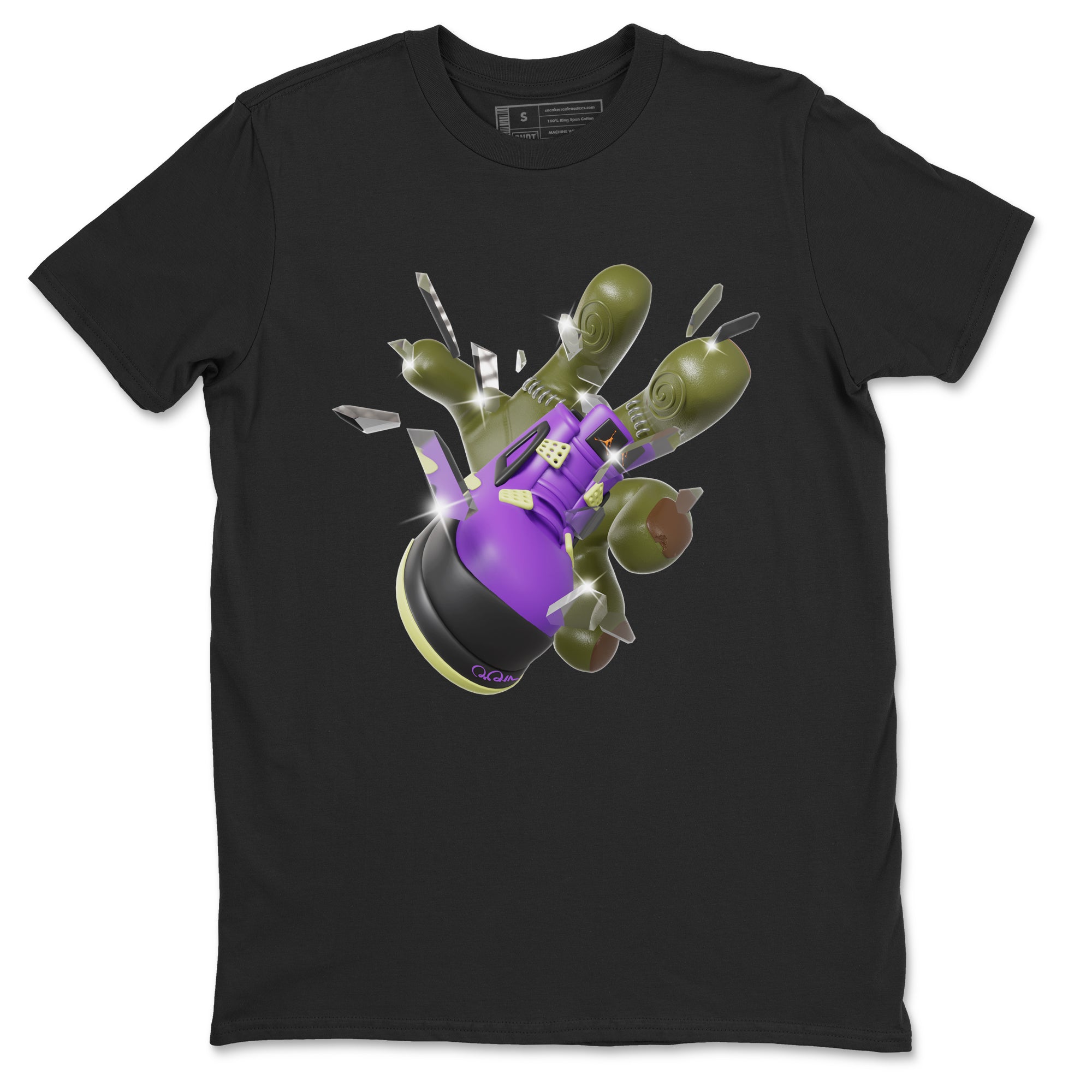 Air Jordan 4 Canyon Purple shirt to match jordans Got Em Zombie Hand sneaker tees halloween dress AJ4 Canyon Purple Drip Gear Zone Unisex Black 2 T-Shirt