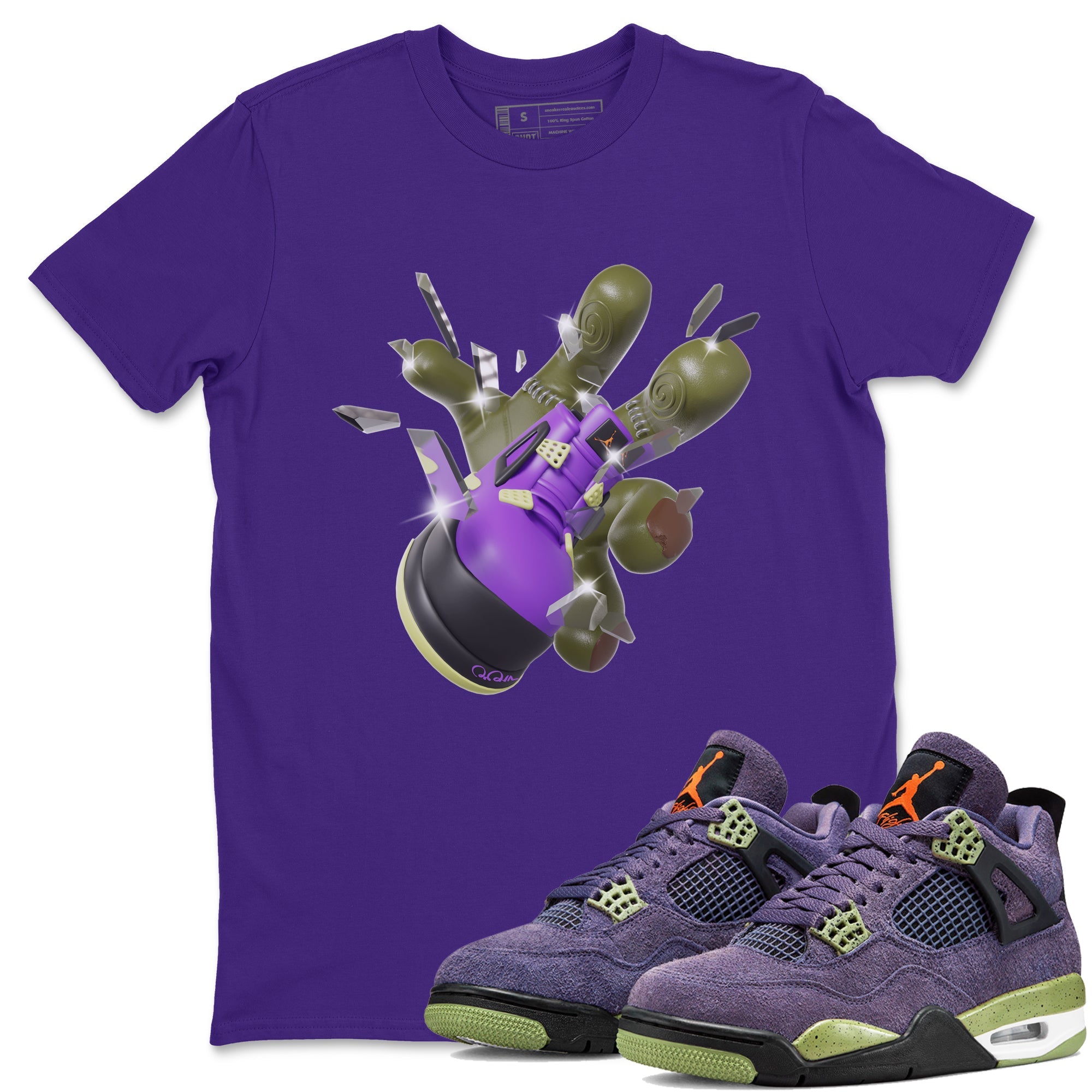 Air Jordan 4 Canyon Purple shirt to match jordans Got Em Zombie Hand sneaker tees halloween dress AJ4 Canyon Purple Drip Gear Zone Unisex Purple 1 T-Shirt