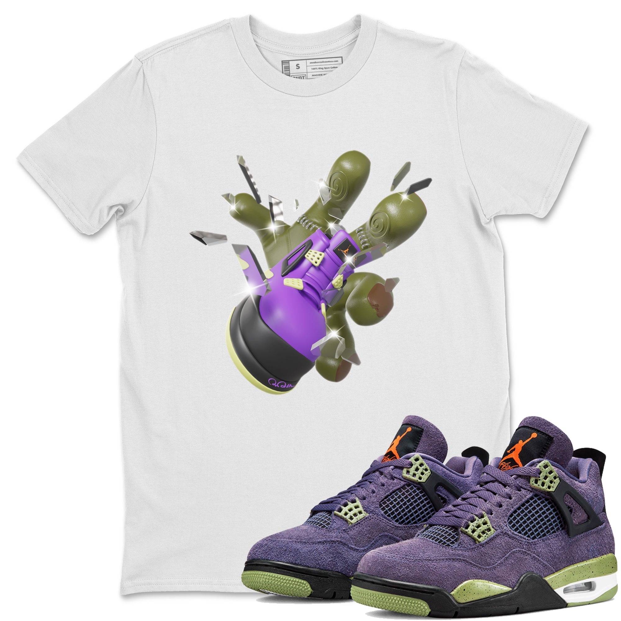 Air Jordan 4 Canyon Purple shirt to match jordans Got Em Zombie Hand sneaker tees halloween dress AJ4 Canyon Purple Drip Gear Zone Unisex White 1 T-Shirt