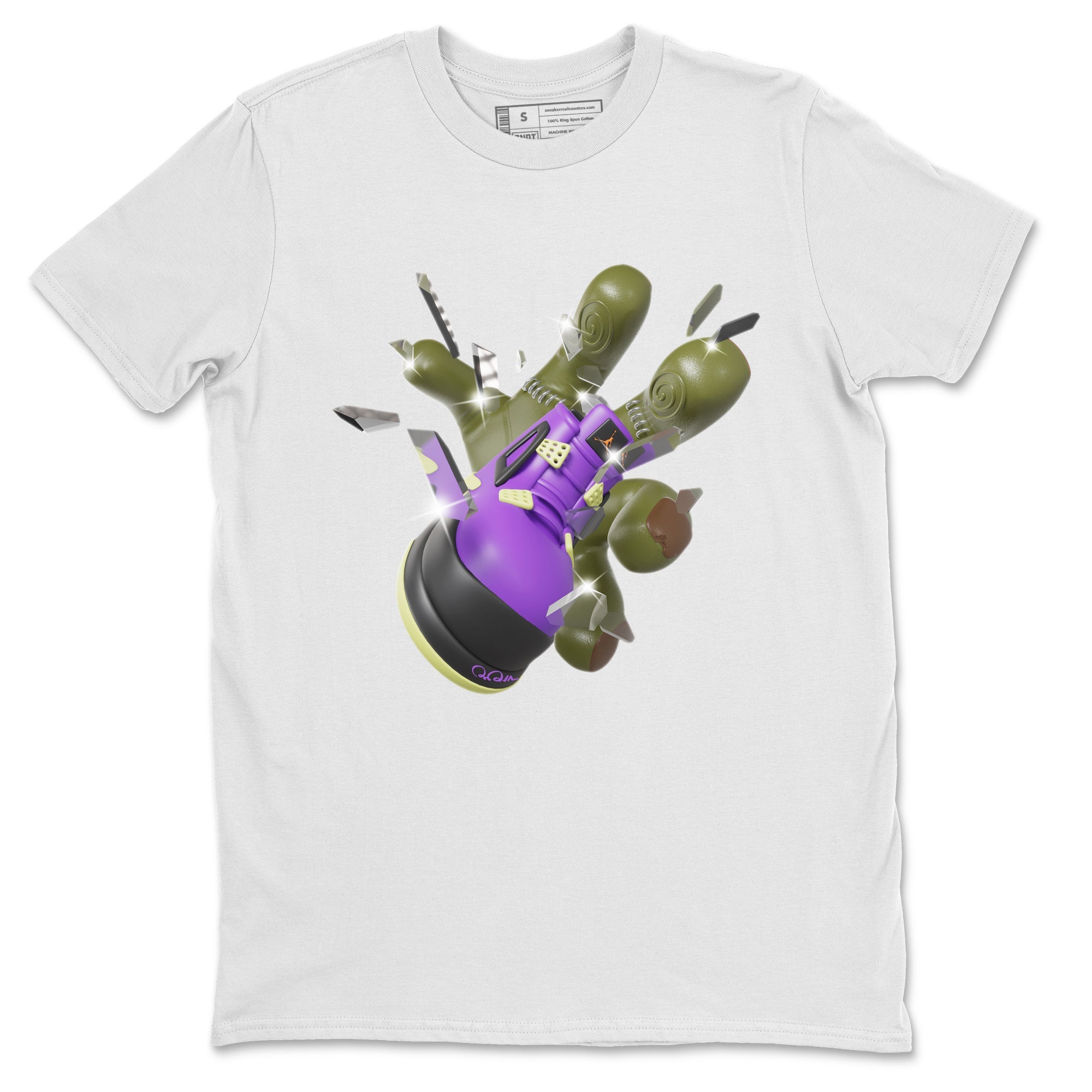 Air Jordan 4 Canyon Purple shirt to match jordans Got Em Zombie Hand sneaker tees halloween dress AJ4 Canyon Purple Drip Gear Zone Unisex White 2 T-Shirt