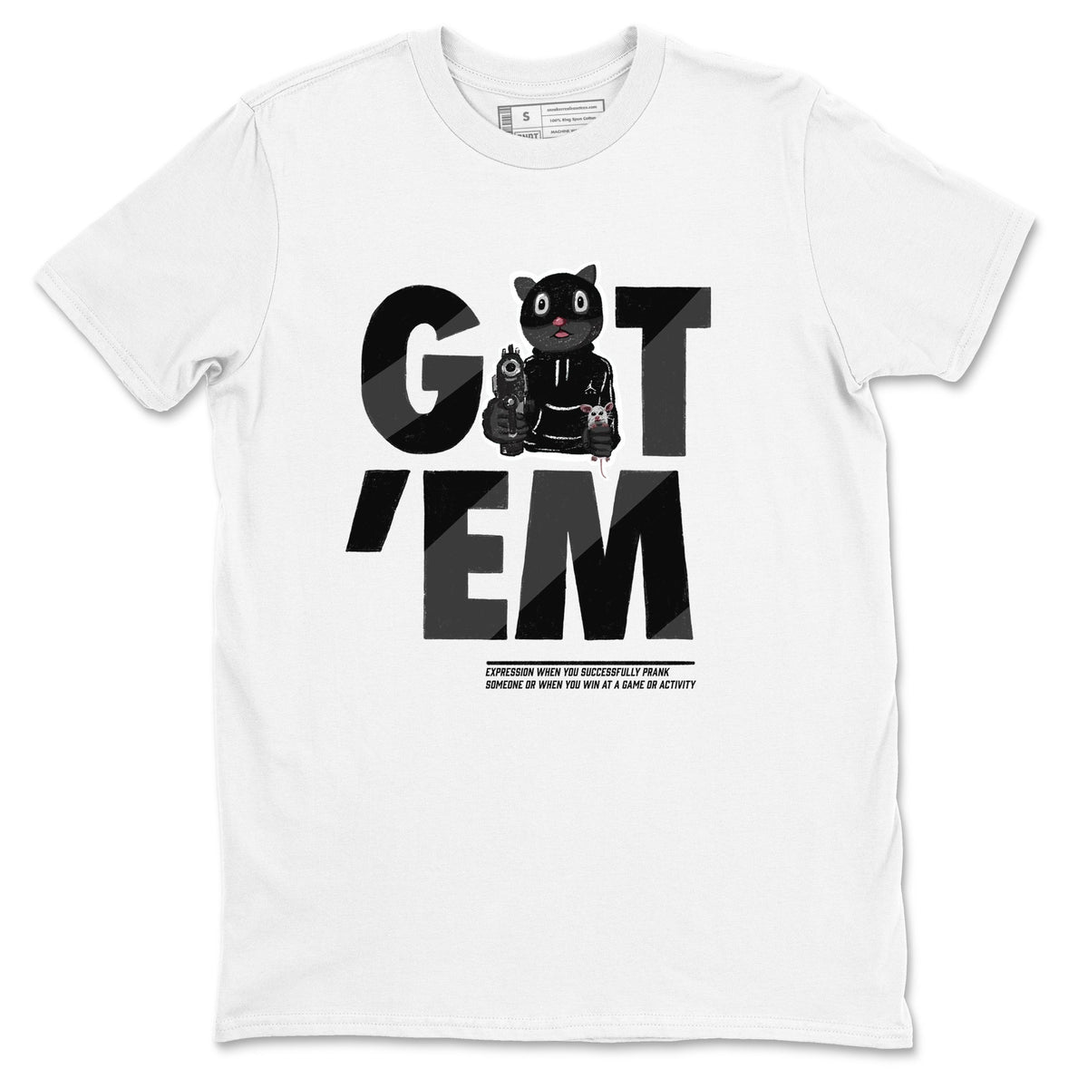 5s Black Cat shirts to match jordans Got'em Cat sneaker match tees Air Jordan 5 Black Cat match shoes to clothes Drip Gear Zone unisex cotton White 2 shirts