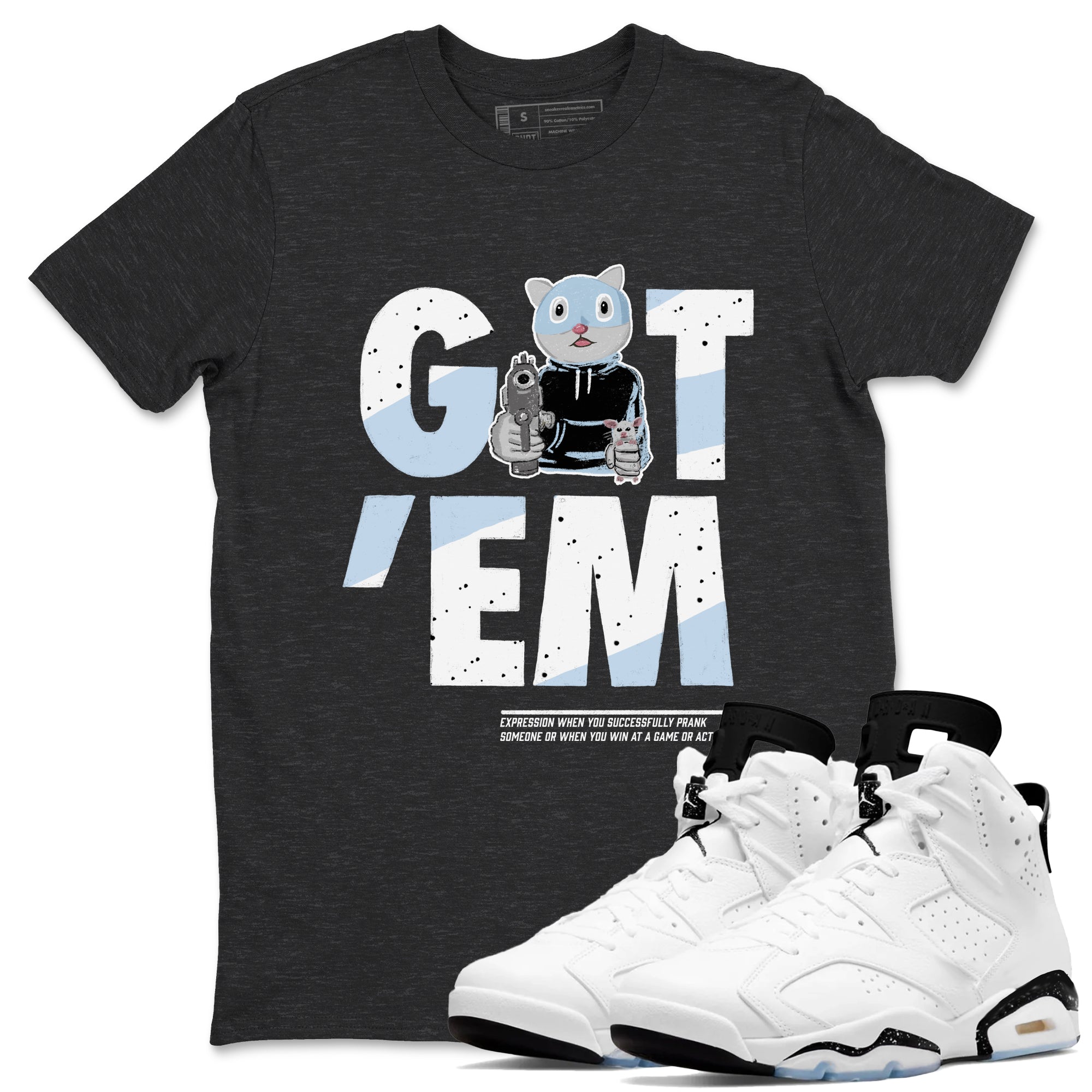 6s Reverse Cookies shirt to match jordans Got'em Cat sneaker tees Air Jordan 6 Reverse Cookies Drip Gear Zone unisex cotton Charcoal Heather 1 crew neck shirt