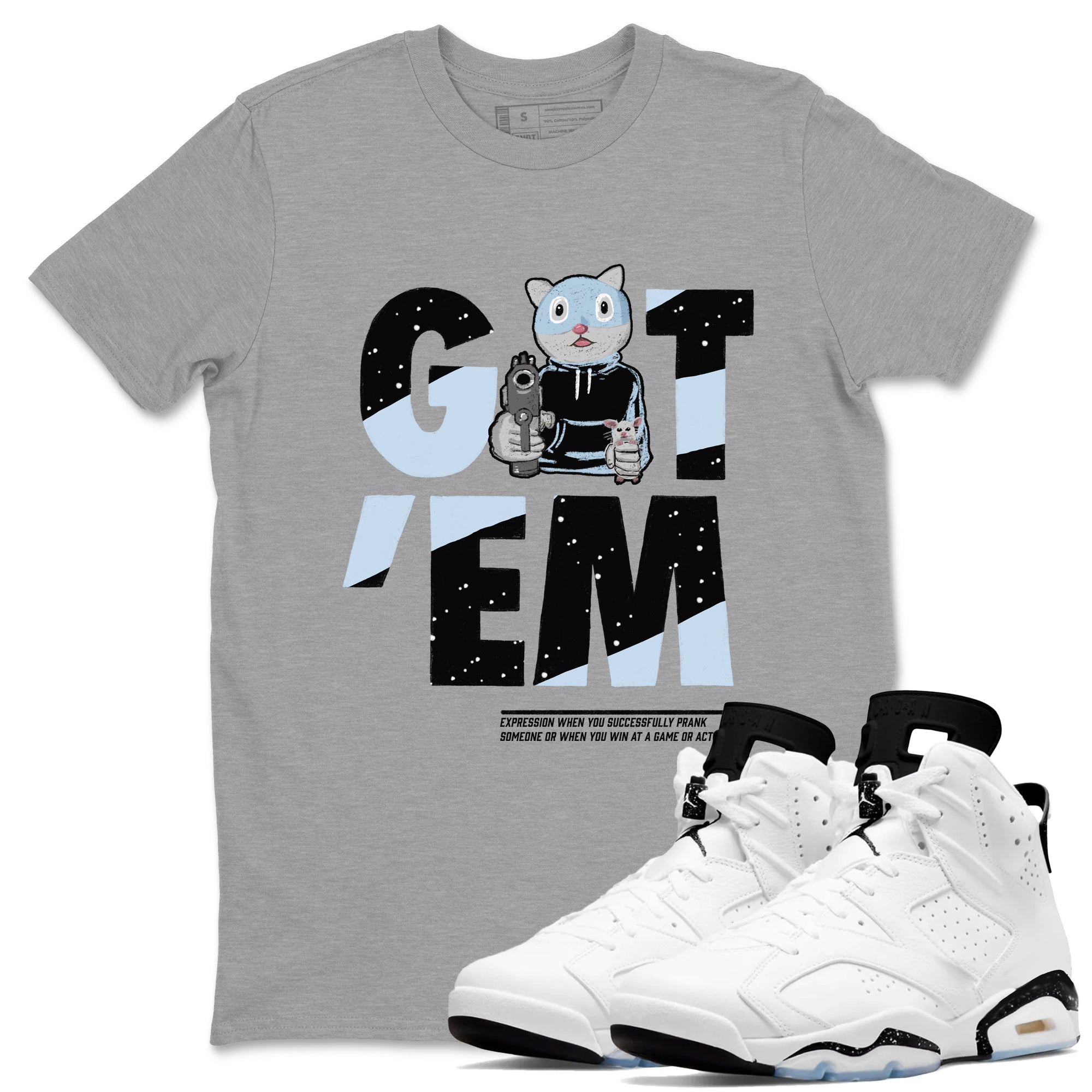 6s Reverse Cookies shirt to match jordans Got'em Cat sneaker tees Air Jordan 6 Reverse Cookies Drip Gear Zone unisex cotton Heather Grey 1 crew neck shirt