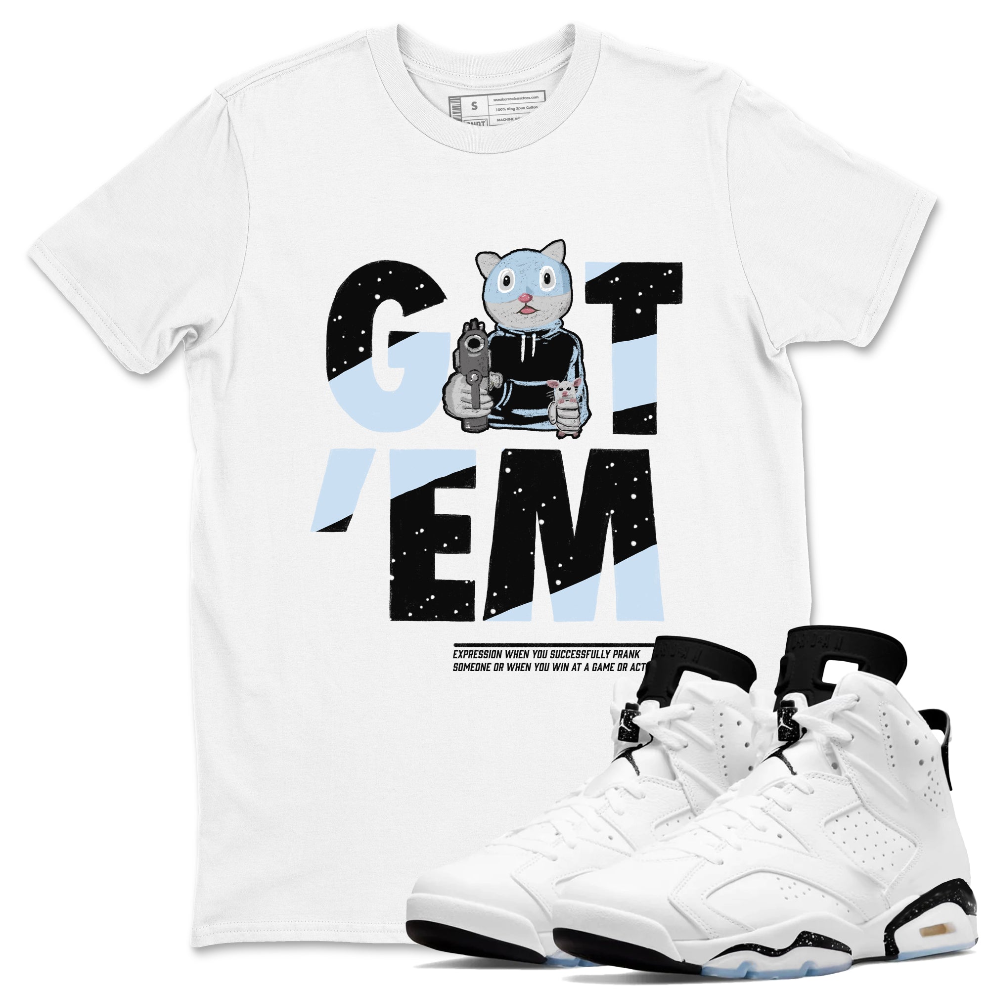 6s Reverse Cookies shirt to match jordans Got'em Cat sneaker tees Air Jordan 6 Reverse Cookies Drip Gear Zone unisex cotton White 1 crew neck shirt
