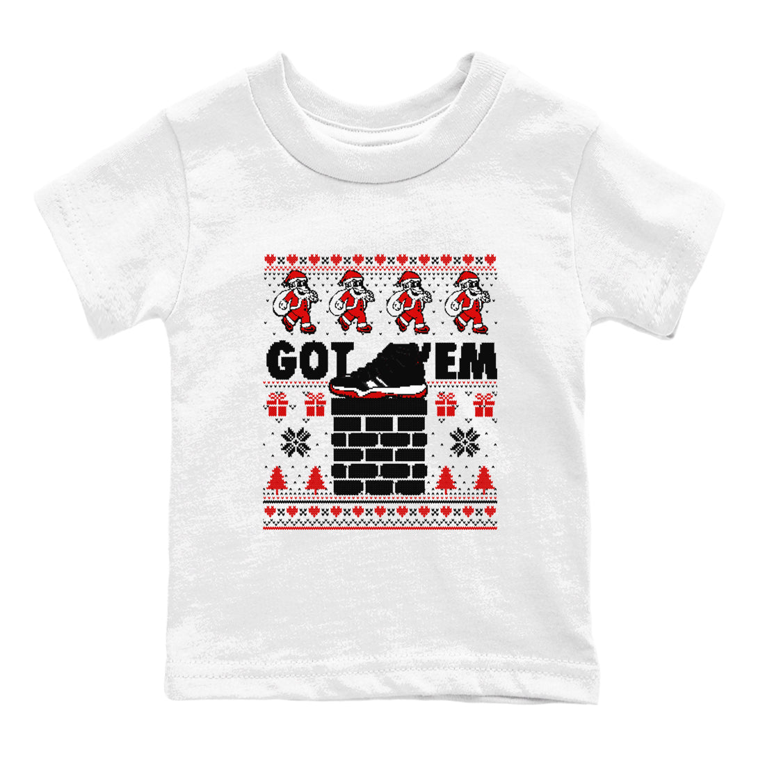11s Bred Velvet shirts to match jordans Got'em Santa sneaker match tees Air Jordan 11 Bred Velvet match shoes to clothes Drip Gear Zone Youth Baby White 2 tee