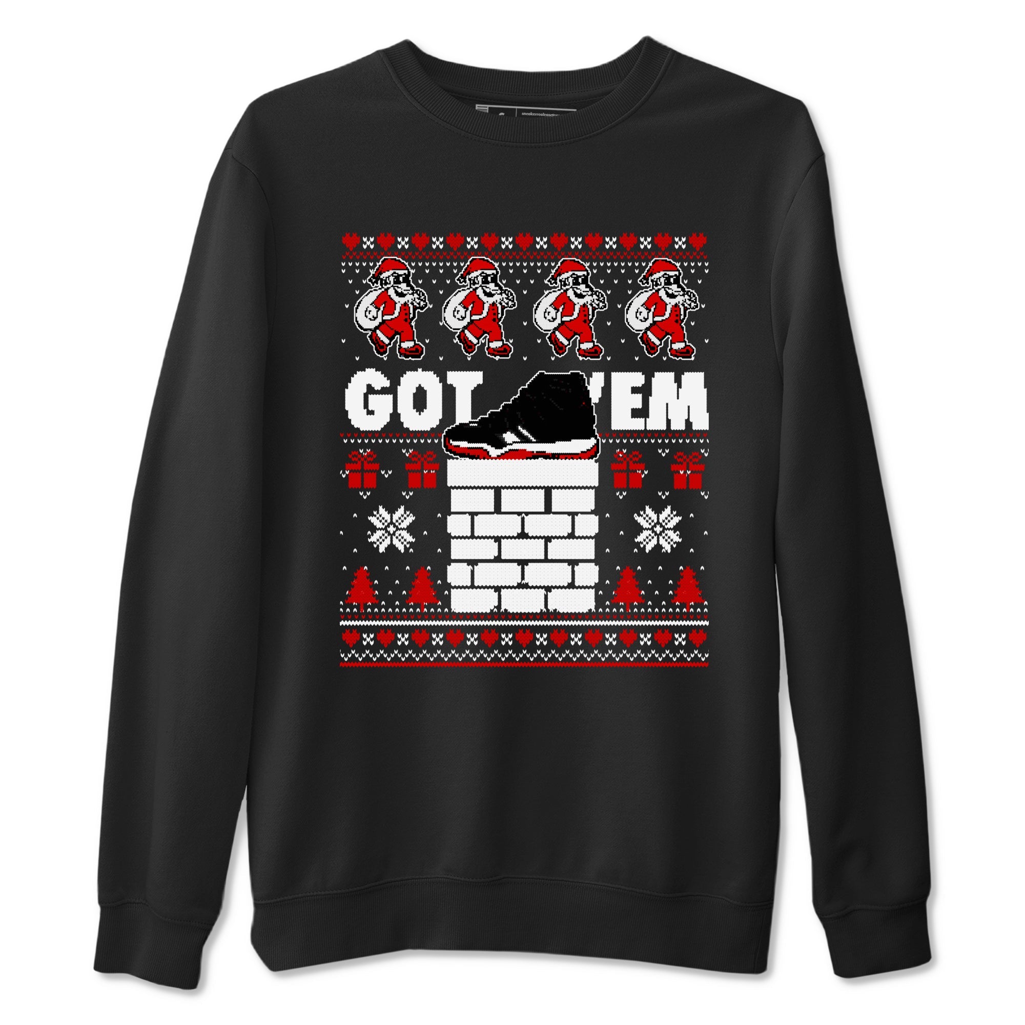 11s Bred Velvet shirts to match jordans Got'em Santa sneaker match tees Air Jordan 11 Bred Velvet match shoes to clothes Drip Gear Zone unisex cotton Black 2 shirts