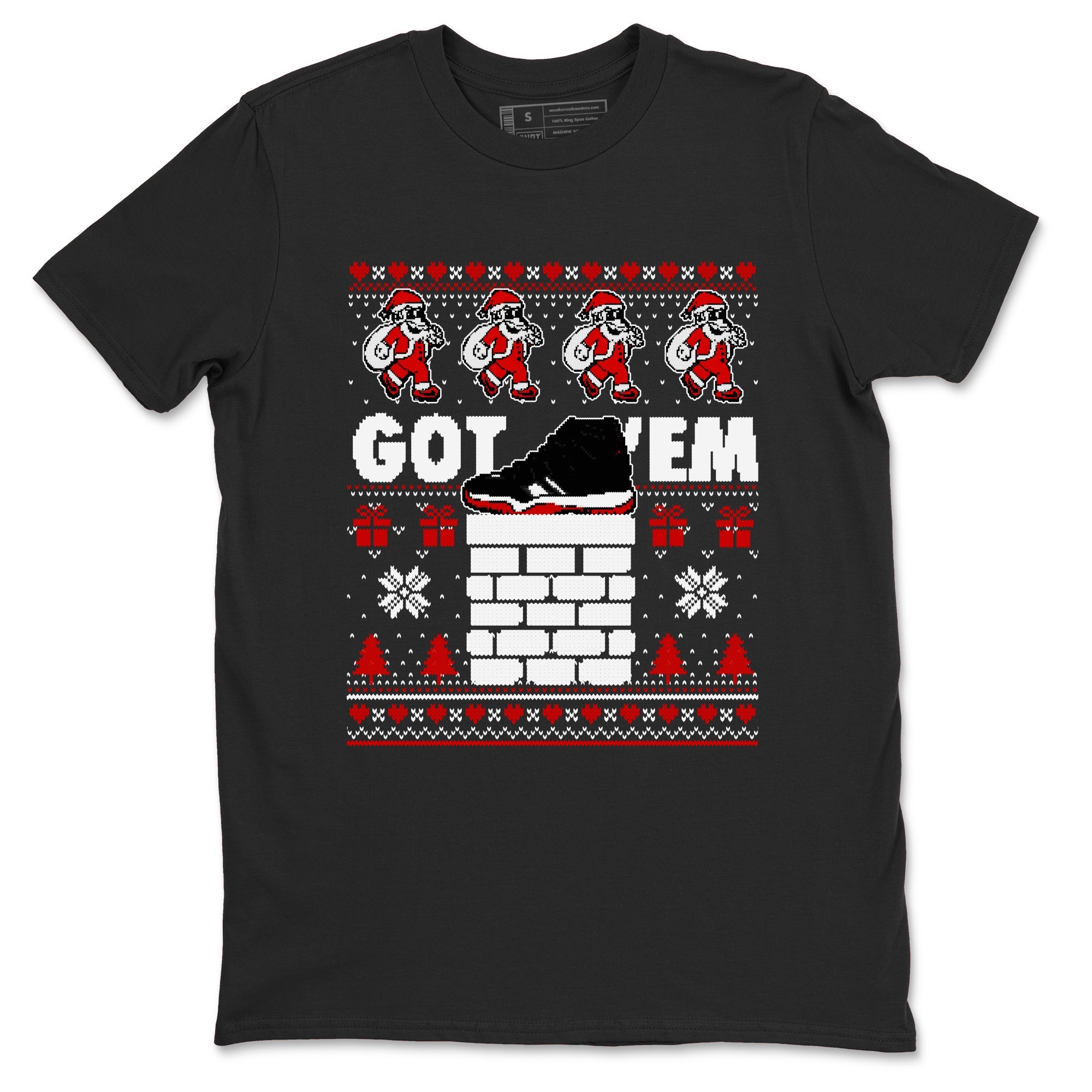 11s Bred Velvet shirts to match jordans Got'em Santa sneaker match tees Air Jordan 11 Bred Velvet match shoes to clothes Drip Gear Zone unisex cotton Black 2 shirts