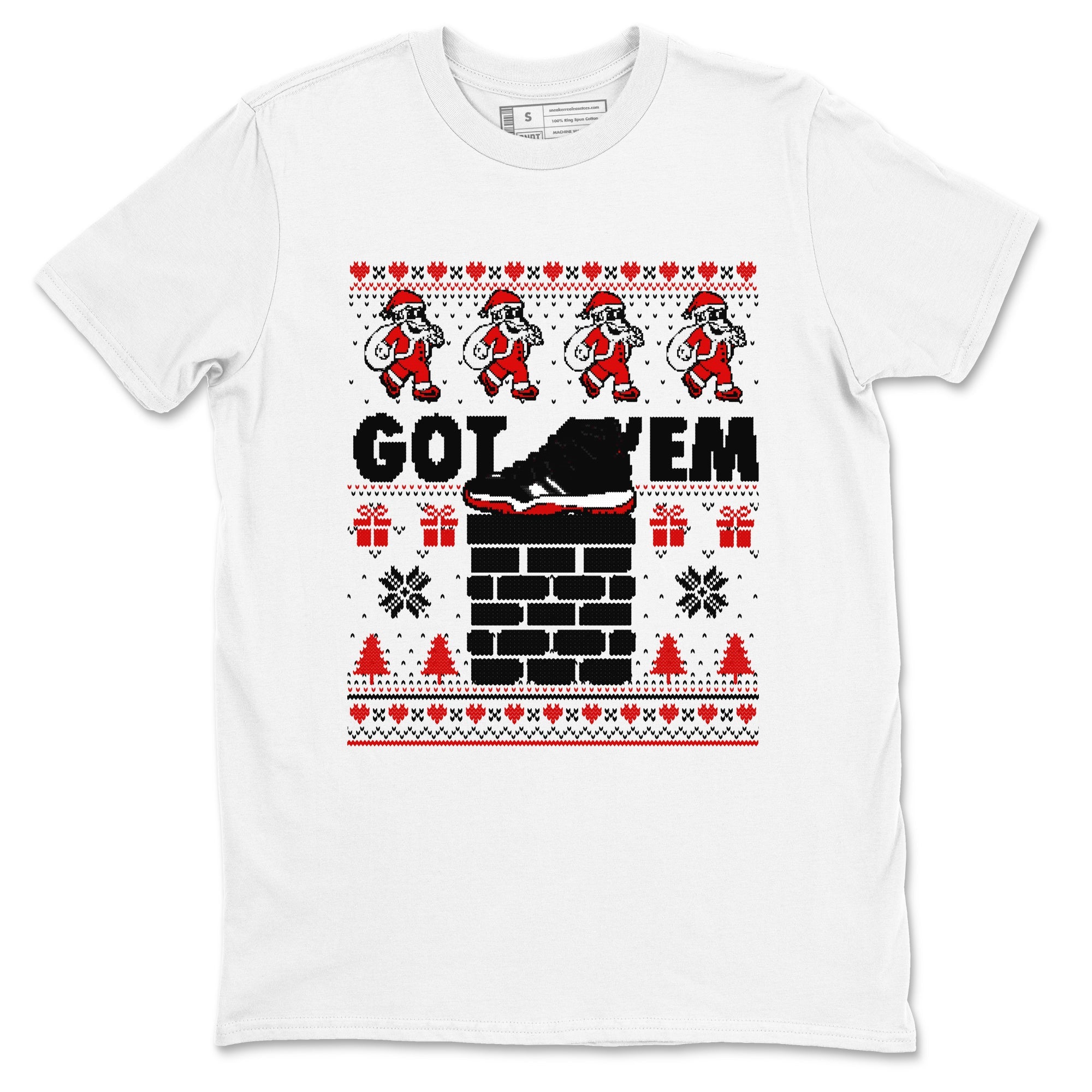 11s Bred Velvet shirts to match jordans Got'em Santa sneaker match tees Air Jordan 11 Bred Velvet match shoes to clothes Drip Gear Zone unisex cotton White 2 shirts