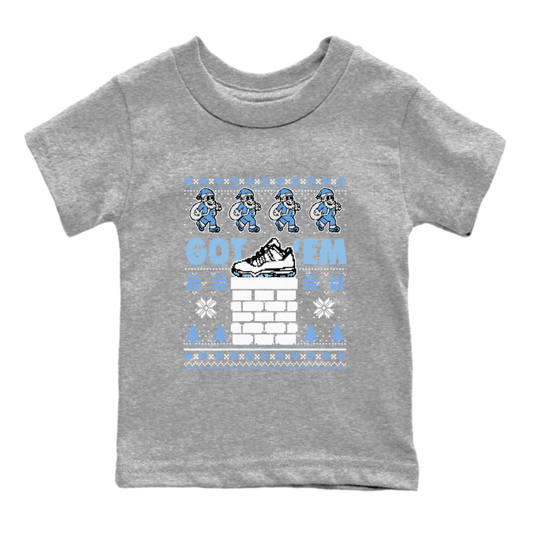 11s Legend Blue shirts to match jordans Got'em Santa sneaker match tees Air Jordan 11 Retro Legend Blue match shoes to clothes Drip Gear Zone Youth Baby Heather Grey 2 tee