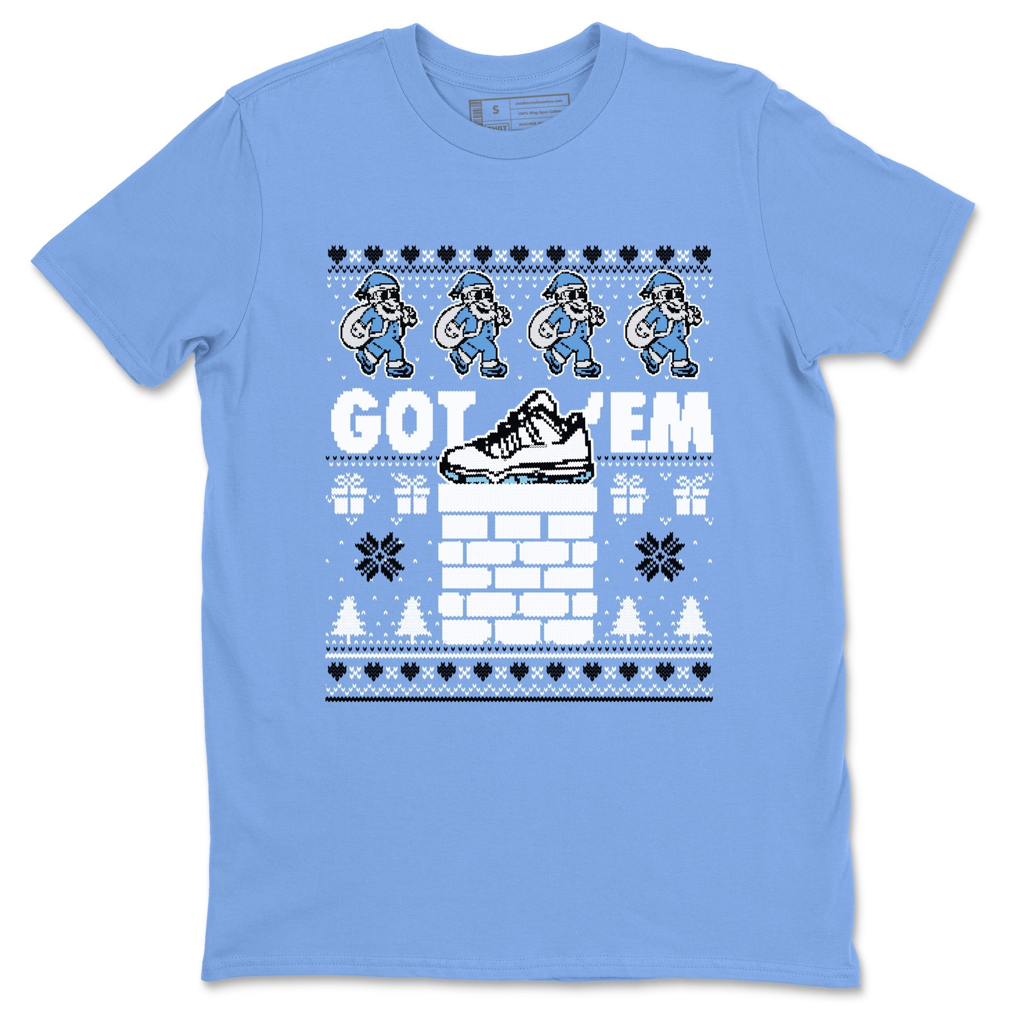 11s Legend Blue shirts to match jordans Got'em Santa sneaker match tees Air Jordan 11 Retro Legend Blue match shoes to clothes Drip Gear Zone unisex cotton Carolina Blue 2 shirts