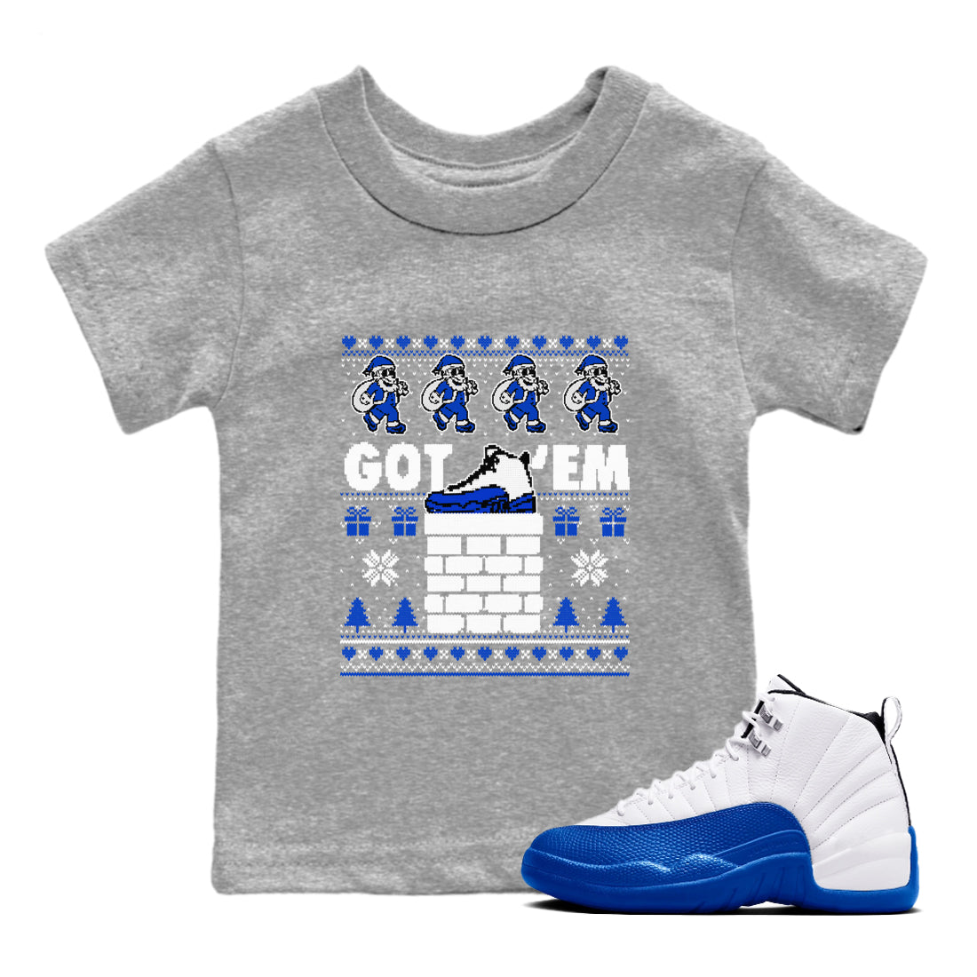 Air Jordan 13 Blueberry t-shirts to match sneakers Got'em Santa sneaker match tees Air Jordan 13 Blueberry match shoes to clothes Drip Gear Zone Youth Baby Heather Grey 1 tee