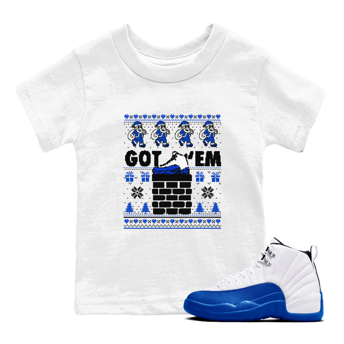 Air Jordan 13 Blueberry t-shirts to match sneakers Got'em Santa sneaker match tees Air Jordan 13 Blueberry match shoes to clothes Drip Gear Zone Youth Baby White 1 tee