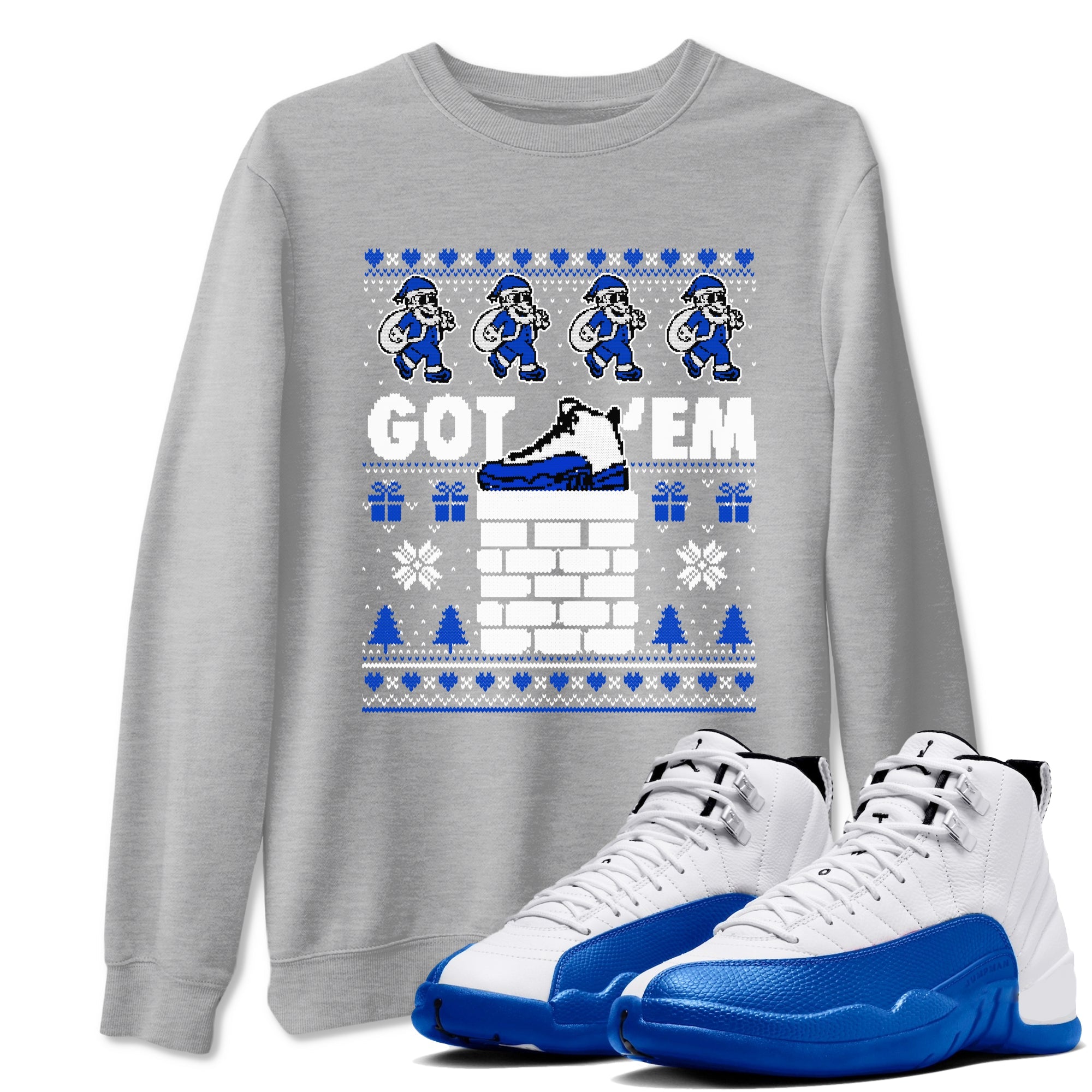 Air Jordan 13 Blueberry t-shirts to match sneakers Got'em Santa sneaker match tees Air Jordan 13 Blueberry match shoes to clothes Drip Gear Zone unisex cotton Heather Grey 1 shirts