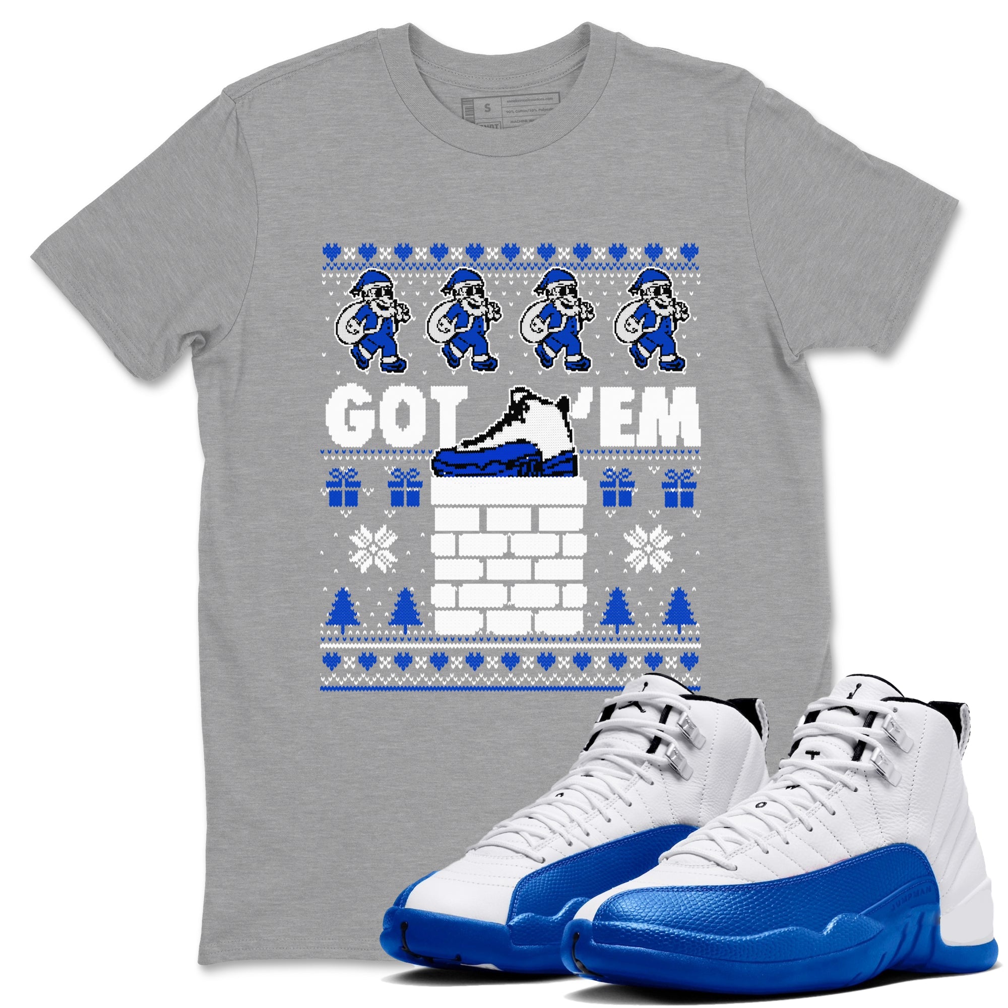 Air Jordan 13 Blueberry t-shirts to match sneakers Got'em Santa sneaker match tees Air Jordan 13 Blueberry match shoes to clothes Drip Gear Zone unisex cotton Heather Grey 1 shirts