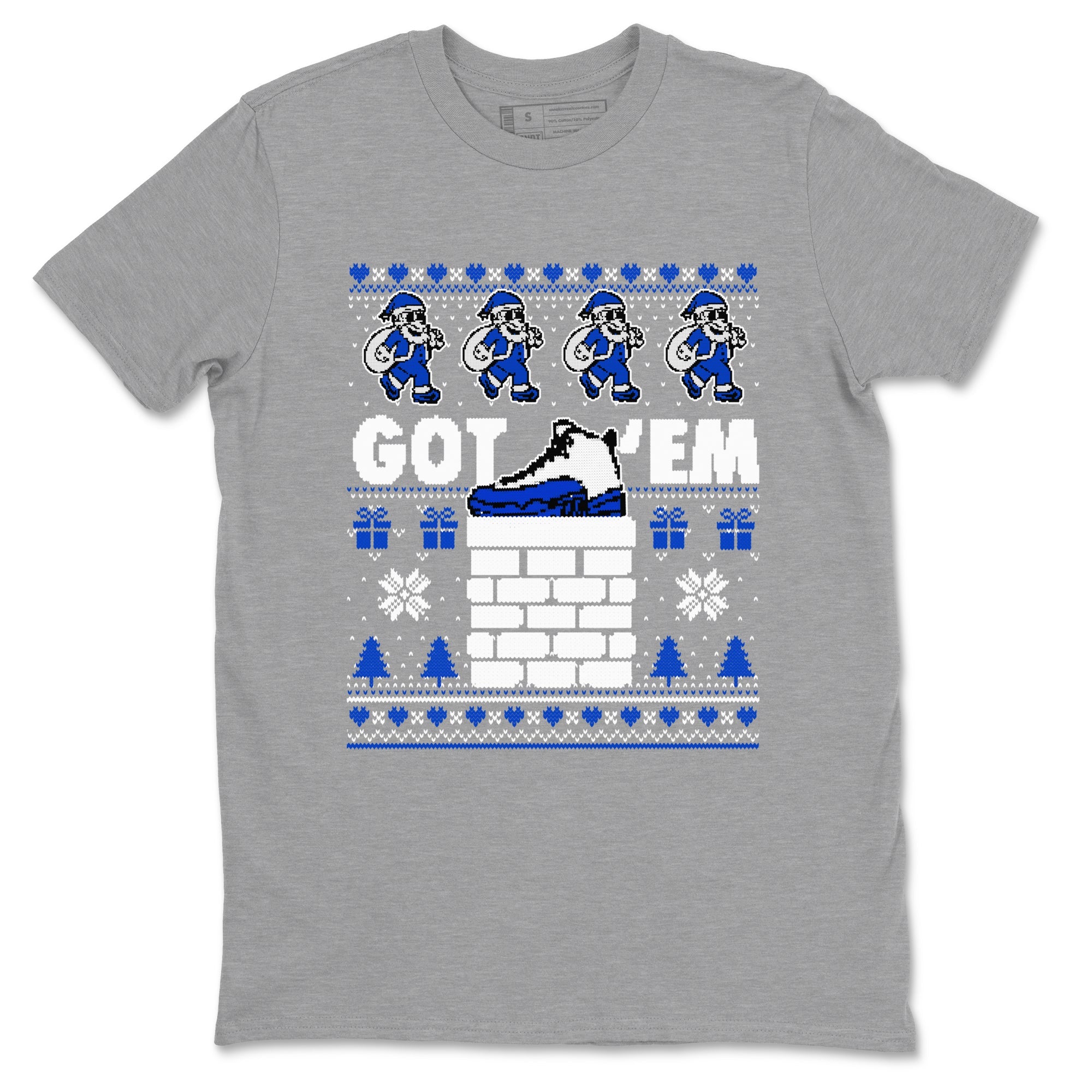 Air Jordan 13 Blueberry t-shirts to match sneakers Got'em Santa sneaker match tees Air Jordan 13 Blueberry match shoes to clothes Drip Gear Zone unisex cotton Heather Grey 2 shirts