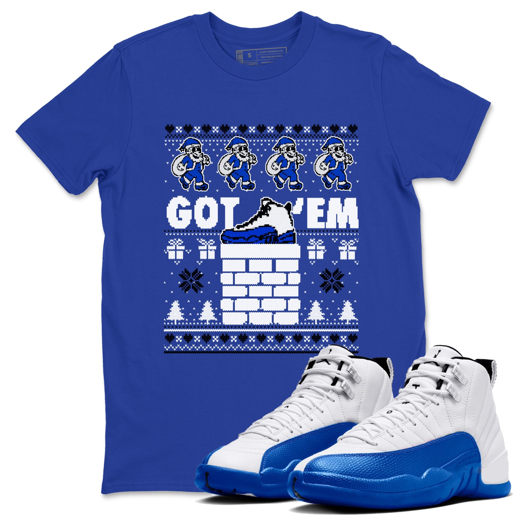 Air Jordan 13 Blueberry t-shirts to match sneakers Got'em Santa sneaker match tees Air Jordan 13 Blueberry match shoes to clothes Drip Gear Zone unisex cotton Royal Blue 1 shirts