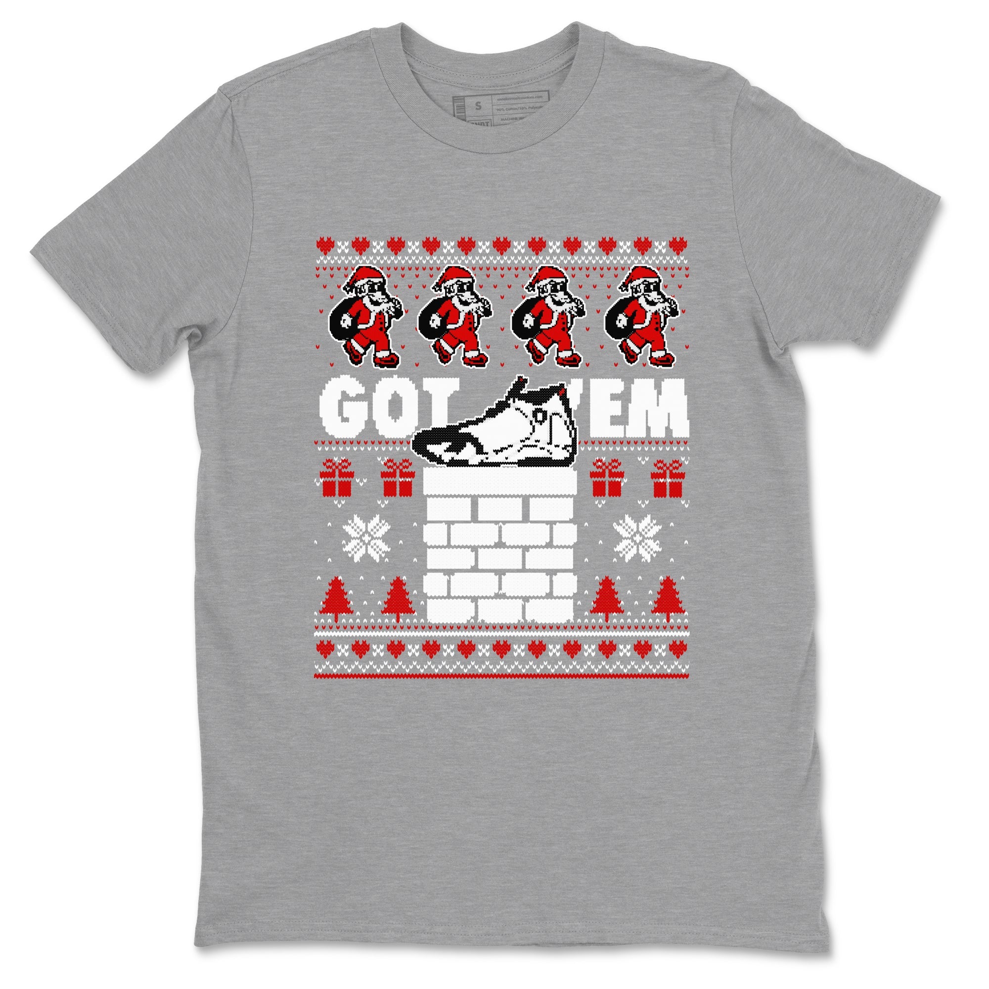 Air Jordan 14 Black Toe t shirts to match sneakers Got'em Santa sneaker match tees 14s Black Toe sneaker match tee Drip Gear Zone unisex cotton Heather Grey 2 shirts