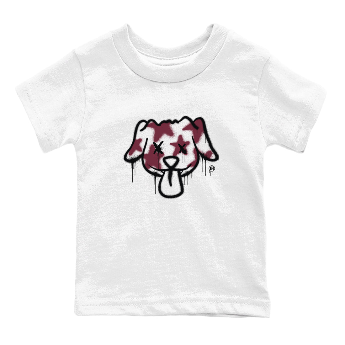Air Jordan 1 High OG Metallic Burgundy shirts to match jordans Graffiti Dog sneaker match tees Air Jordan 1 Metallic Burgundy Drip Gear Zone streetwear brand Baby and Youth White 2 cotton tee