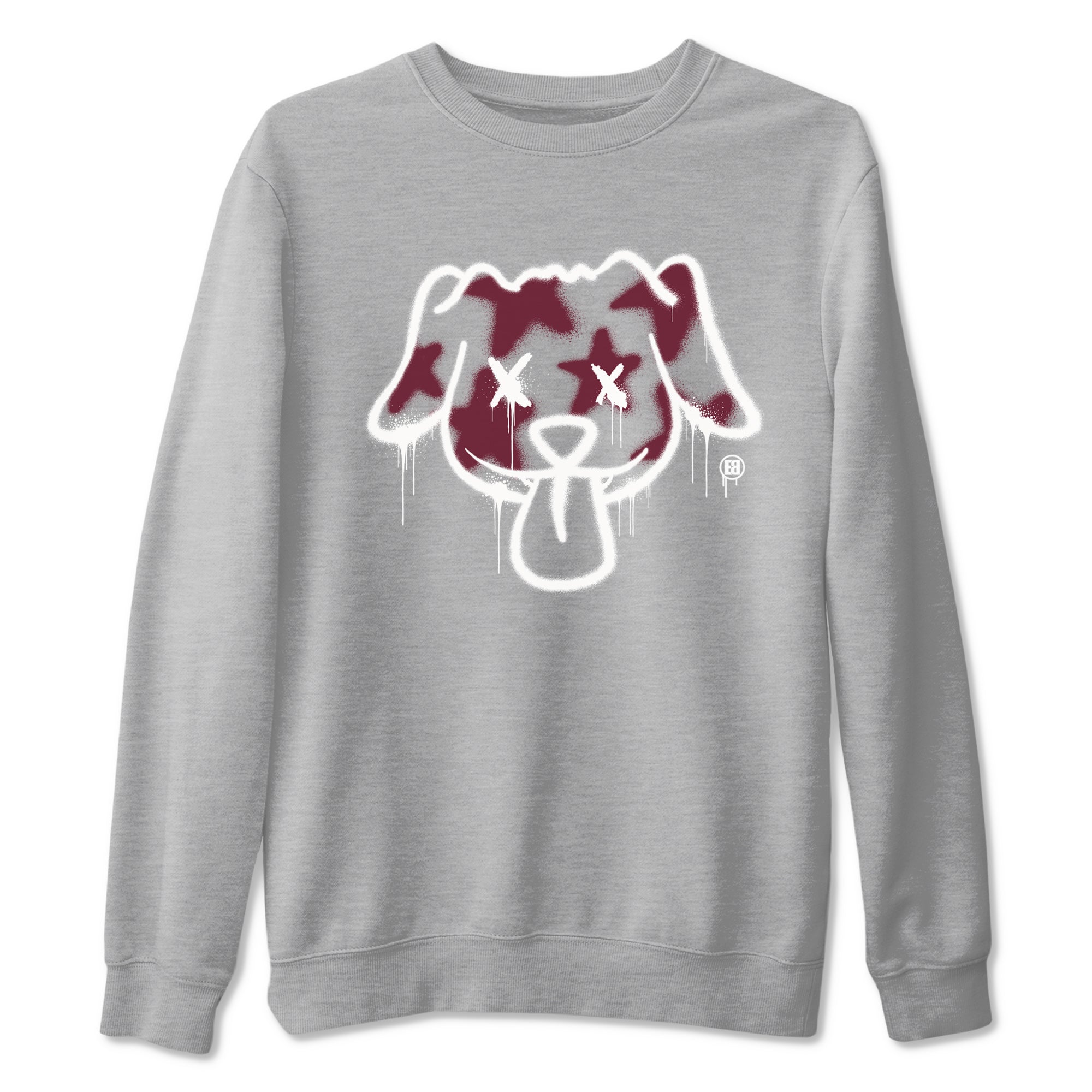 Air Jordan 1 High OG Metallic Burgundy shirts to match jordans Graffiti Dog sneaker match tees Air Jordan 1 Metallic Burgundy Drip Gear Zone streetwear brand Heather Grey 2 unisex cotton tee