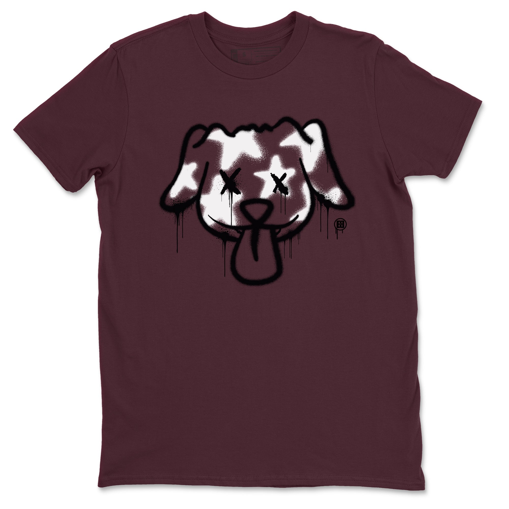 Air Jordan 1 High OG Metallic Burgundy shirts to match jordans Graffiti Dog sneaker match tees Air Jordan 1 Metallic Burgundy Drip Gear Zone streetwear brand Maroon 2 unisex cotton tee