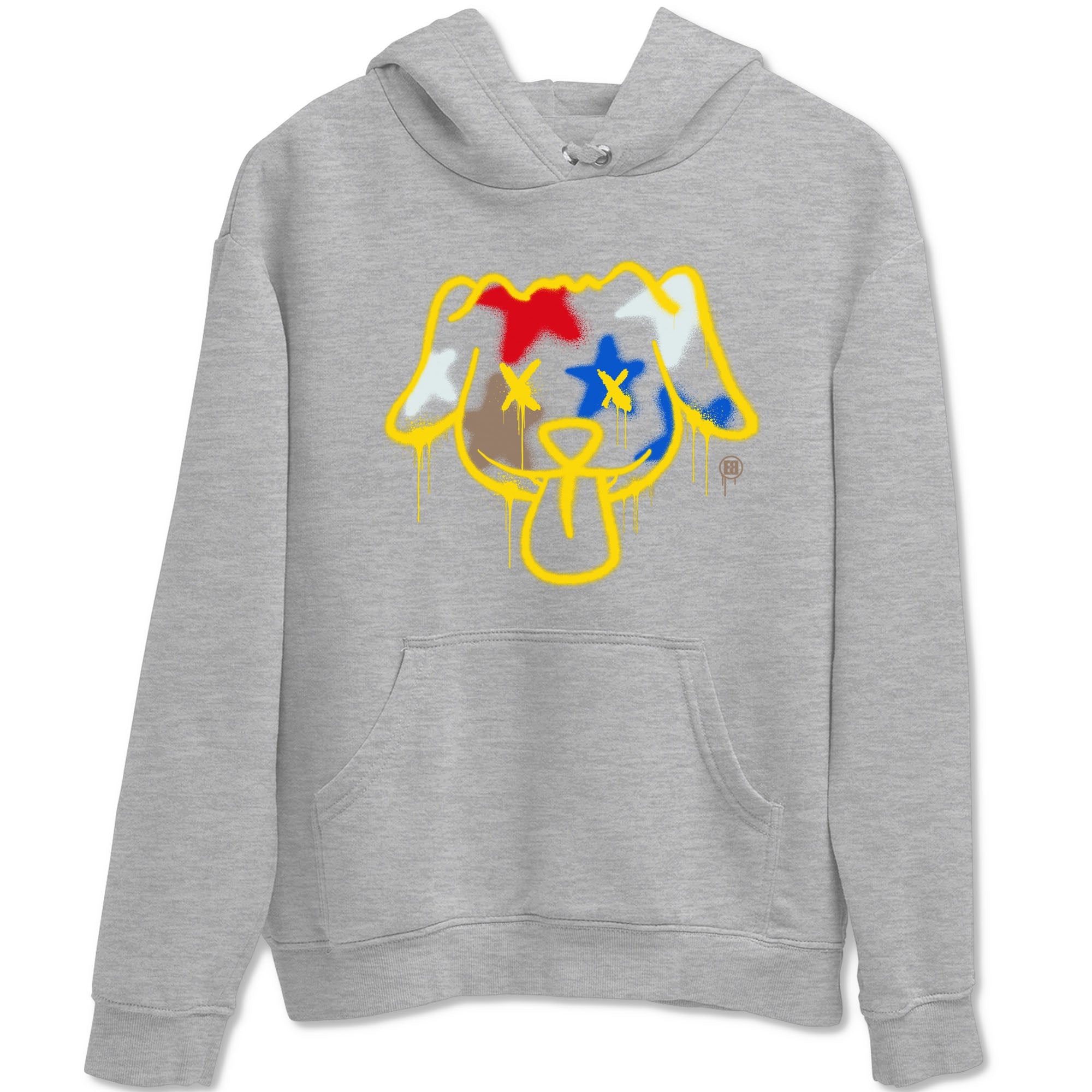 AJ1 Travis Scott Canary shirt to match jordans Graffiti Dog sneaker tees Air Jordan 1 Travis Scott Canary Drip Gear Zone unisex cotton Heather Grey 2 crew neck shirt