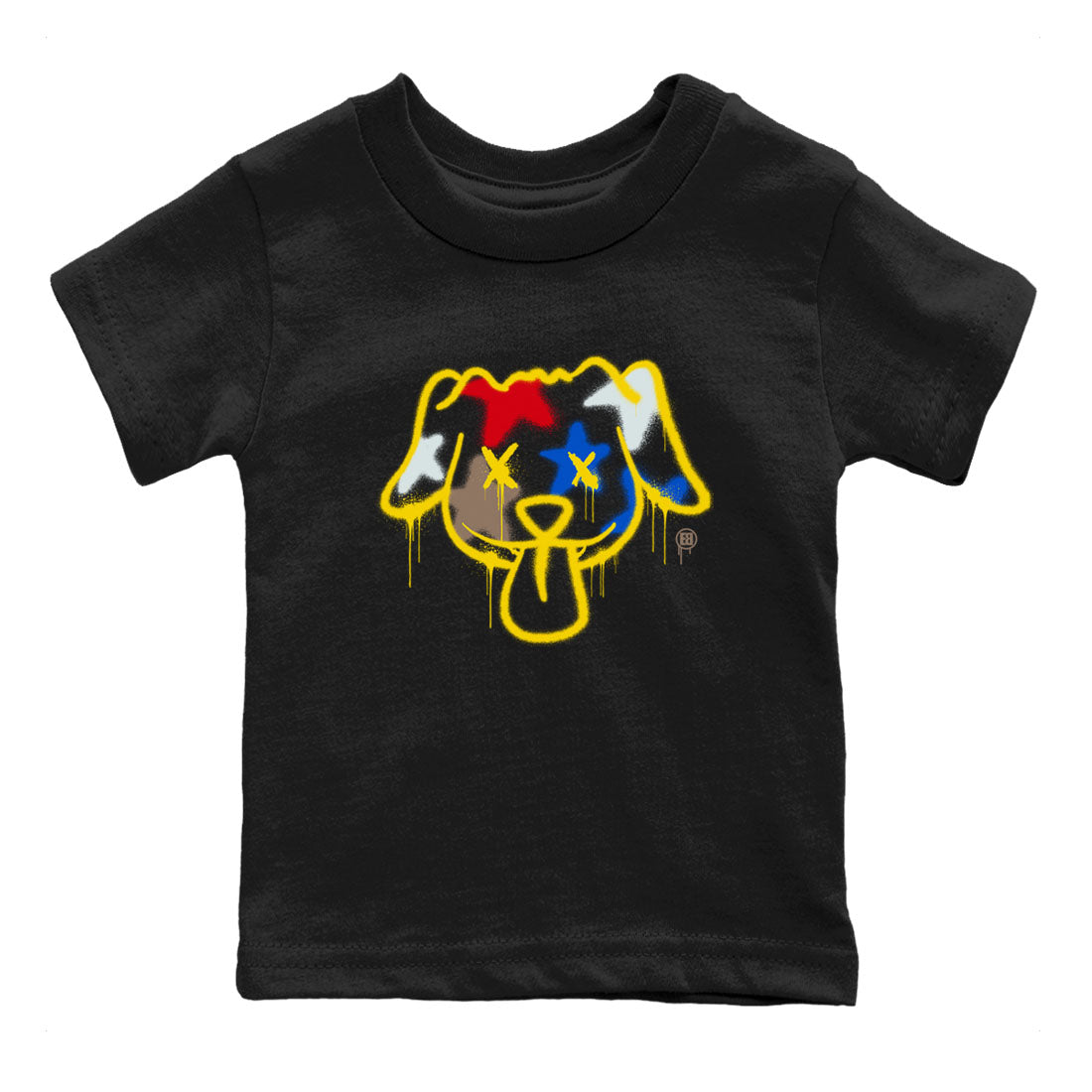AJ1 Travis Scott Canary shirt to match jordans Graffiti Dog sneaker tees Air Jordan 1 Travis Scott Canary Drip Gear Zone baby toddler Black 2 cotton Shirt