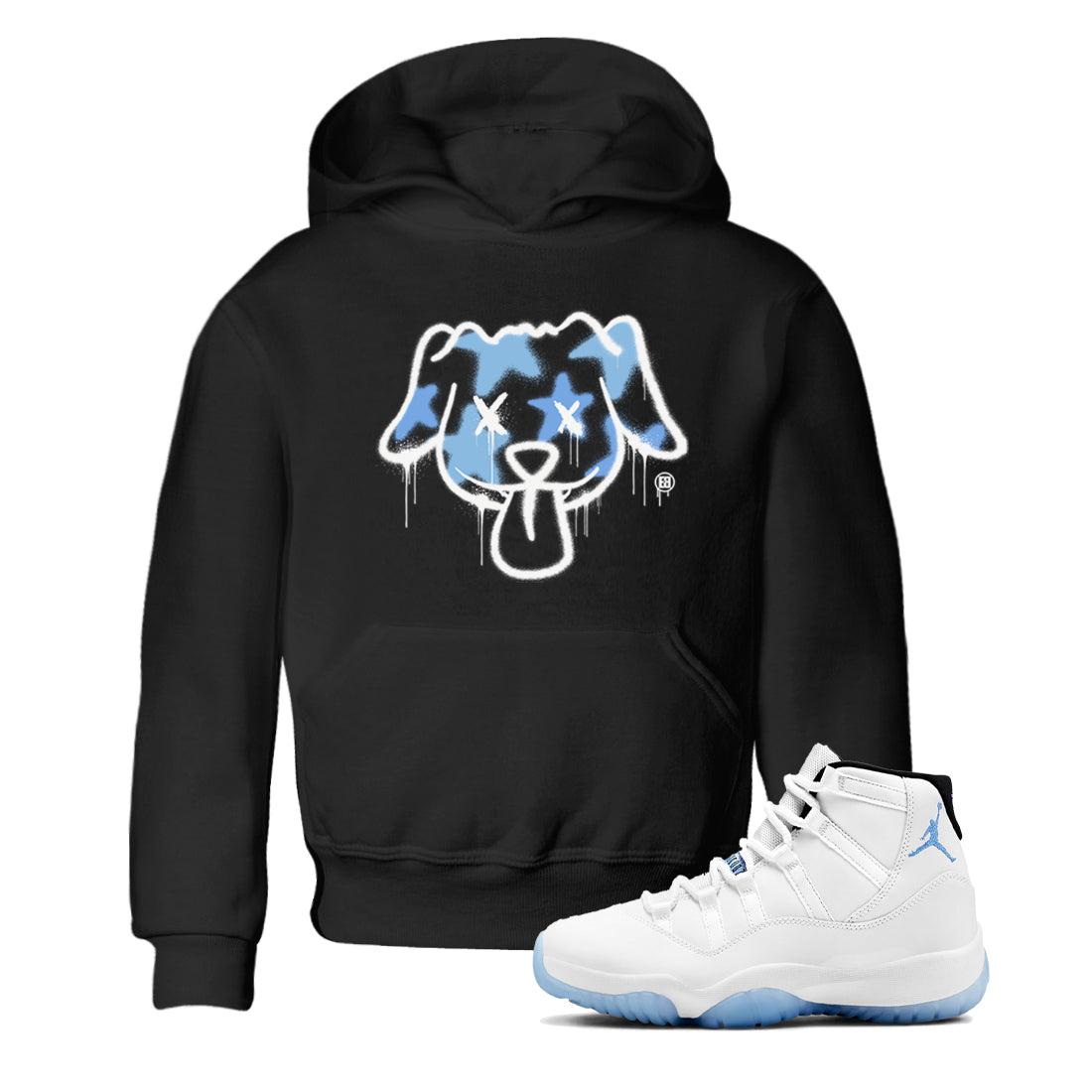 11s Legend Blue shirts to match jordans Graffiti Dog sneaker match tees Air Jordan 11 Legend Blue match shoes to clothes Drip Gear Zone Youth Baby Black 1 tee