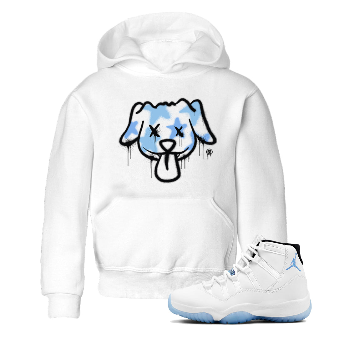 11s Legend Blue shirts to match jordans Graffiti Dog sneaker match tees Air Jordan 11 Legend Blue match shoes to clothes Drip Gear Zone Youth Baby White 1 tee