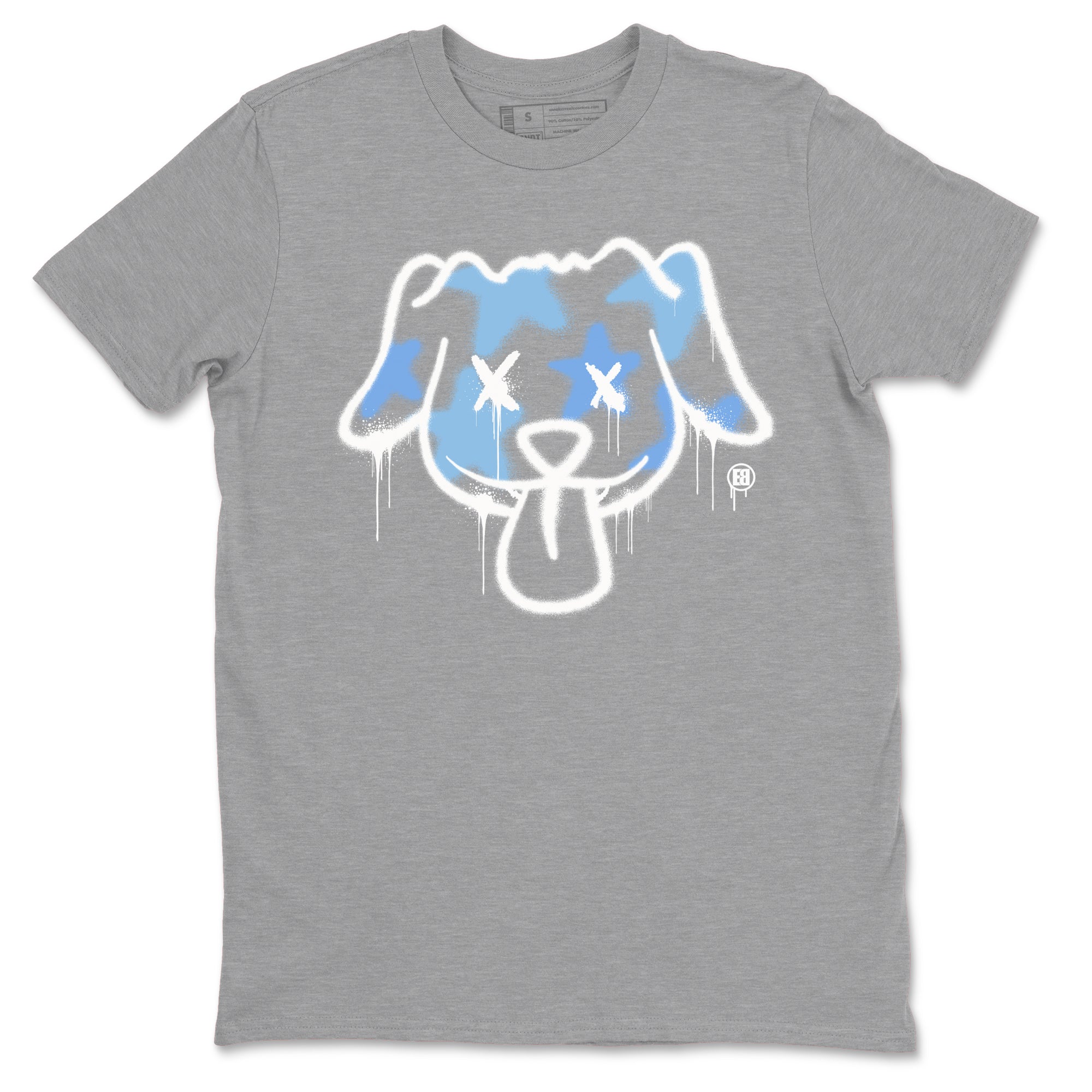 11s Legend Blue shirts to match jordans Graffiti Dog sneaker match tees Air Jordan 11 Legend Blue match shoes to clothes Drip Gear Zone unisex cotton Heather Grey 2 shirts