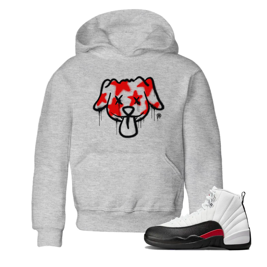 Air Jordan 12 Retro Taxi Flip shirts to match jordans Graffiti Dog Spangled Banner T-Shirt for Independence Day sneaker match tees 12s Red Taxi Drip Gear Zone baby toddler Heather Grey 1 cotton Shirt