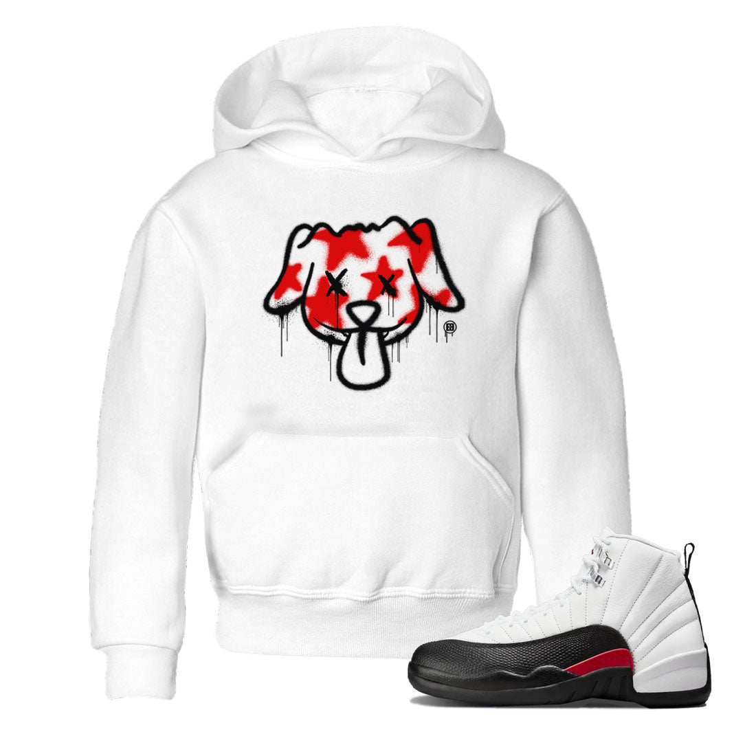 Air Jordan 12 Retro Taxi Flip shirts to match jordans Graffiti Dog Spangled Banner T-Shirt for Independence Day sneaker match tees 12s Red Taxi Drip Gear Zone baby toddler White 1 cotton Shirt