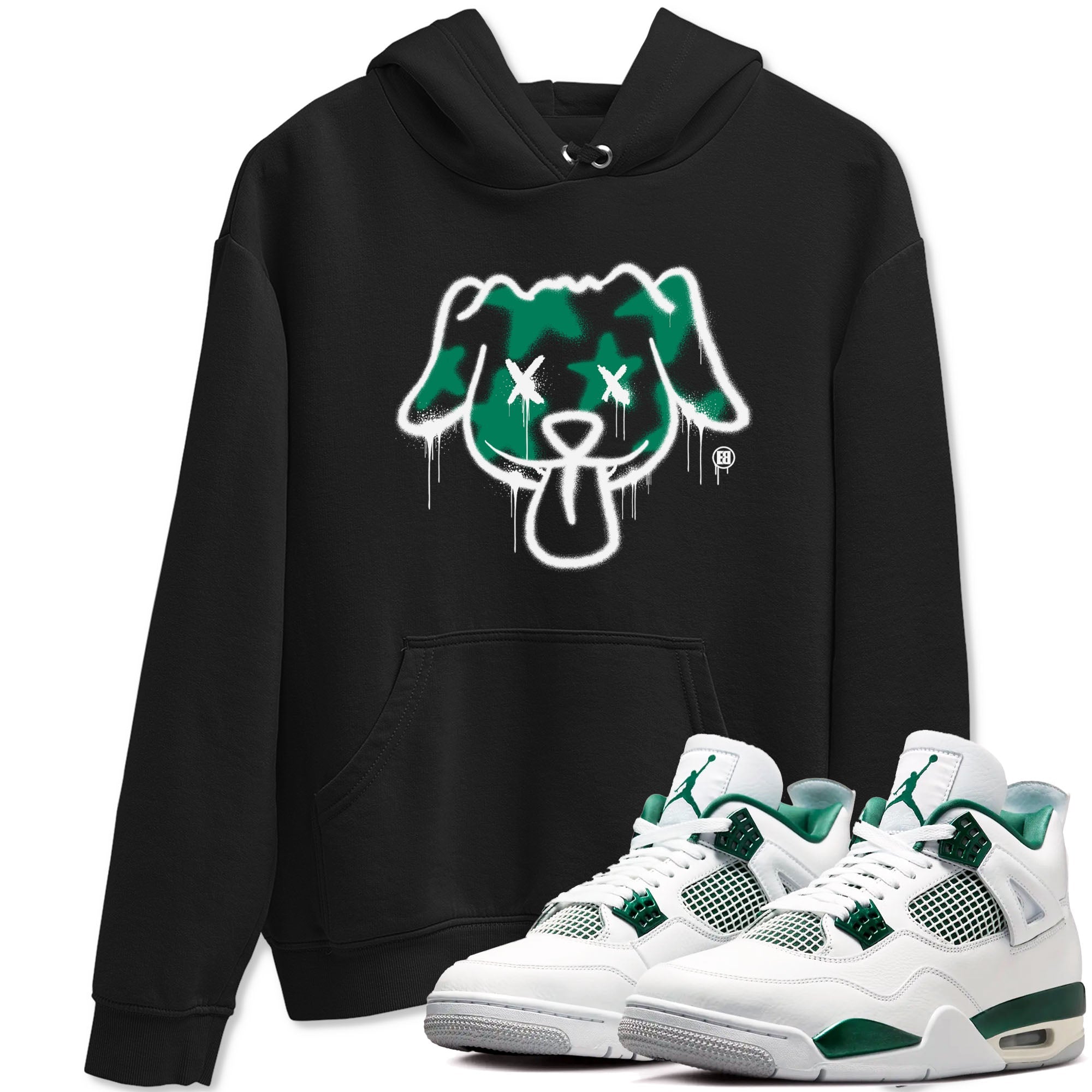4s Oxidized Green shirts to match jordans Graffiti Dog sneaker match tees Air Jordan 4 Oxidized Green Drip Gear Zone streetwear brand Black 1 unisex cotton tee