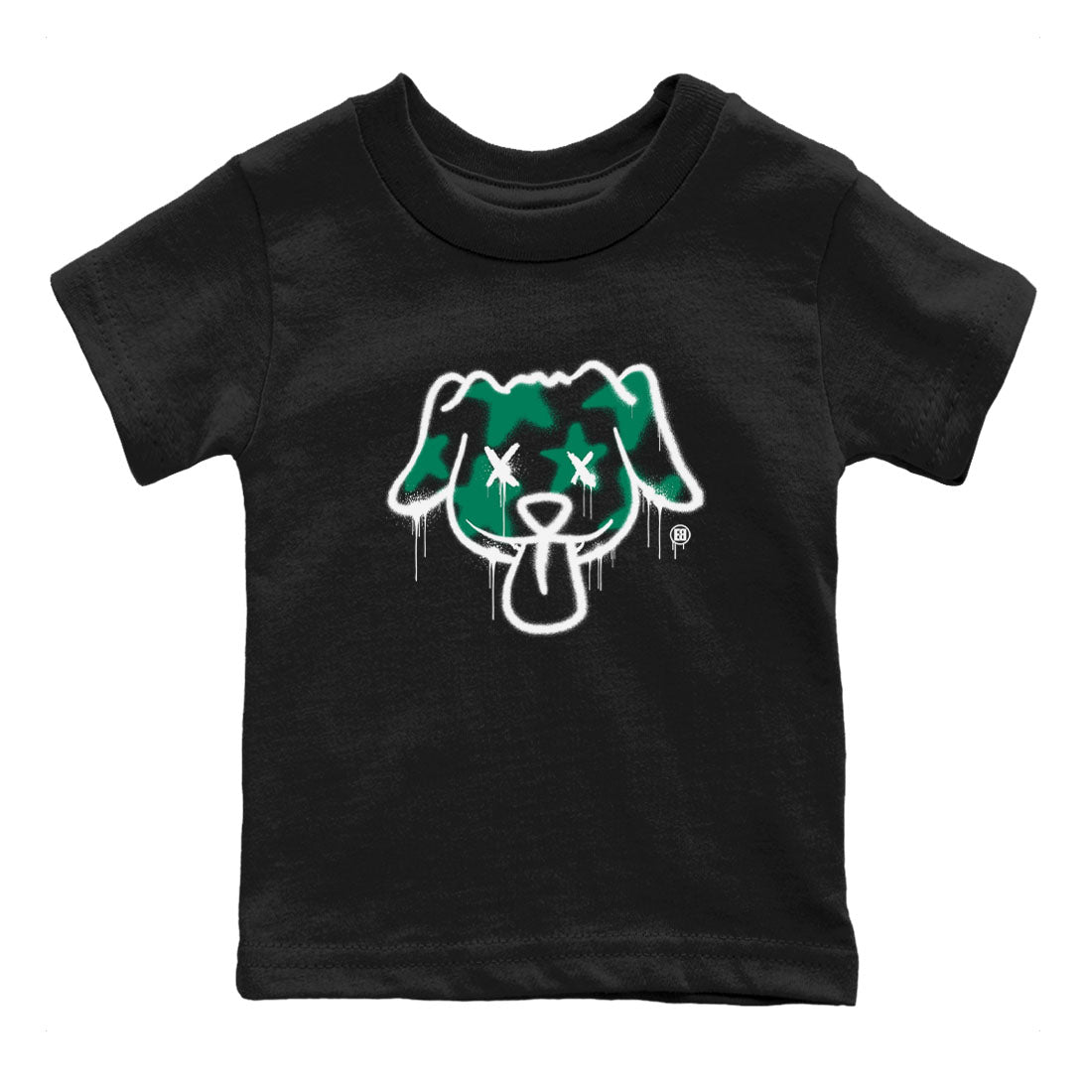 4s Oxidized Green shirts to match jordans Graffiti Dog sneaker match tees Air Jordan 4 Oxidized Green Drip Gear Zone streetwear brand Baby and Youth Black 2 cotton tee