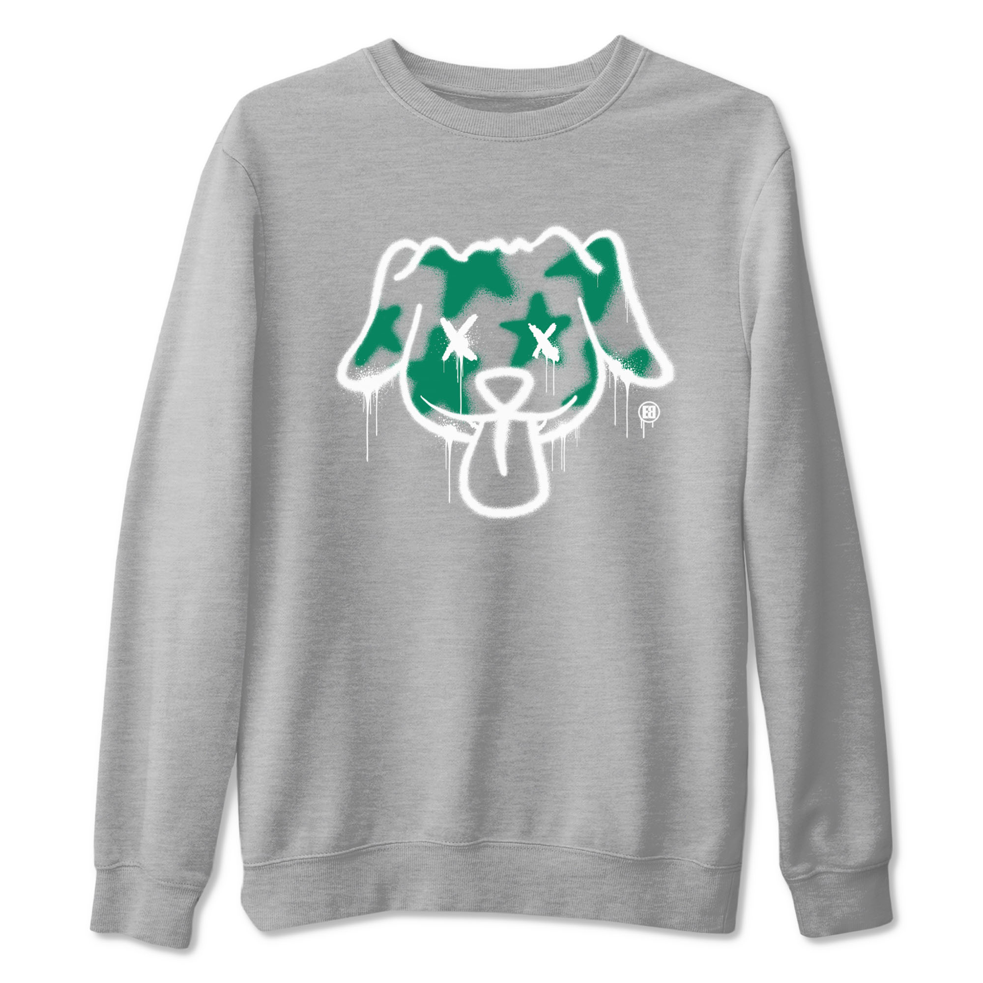 4s Oxidized Green shirts to match jordans Graffiti Dog sneaker match tees Air Jordan 4 Oxidized Green Drip Gear Zone streetwear brand Heather Grey 2 unisex cotton tee