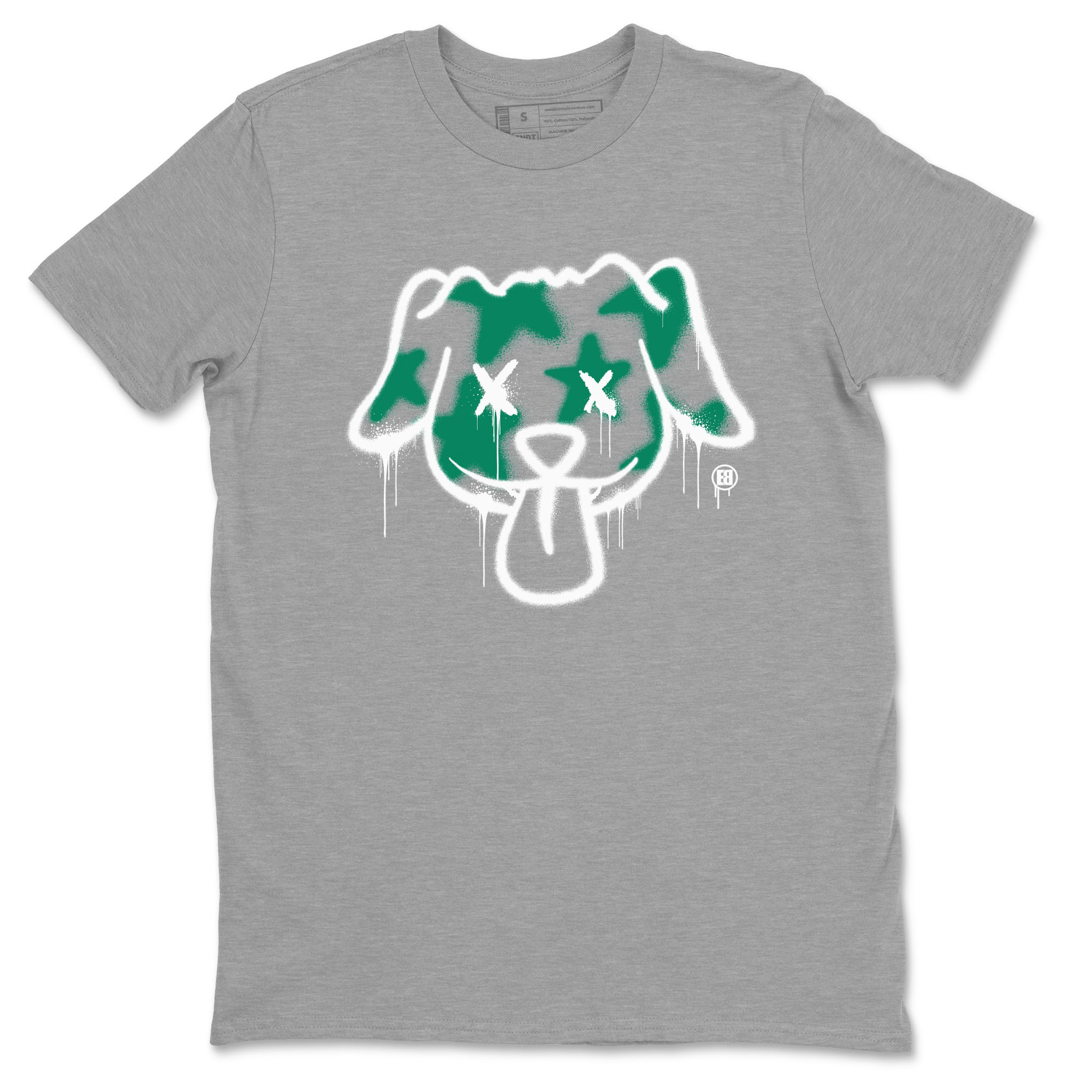 4s Oxidized Green shirts to match jordans Graffiti Dog sneaker match tees Air Jordan 4 Oxidized Green Drip Gear Zone streetwear brand Heather Grey 2 unisex cotton tee
