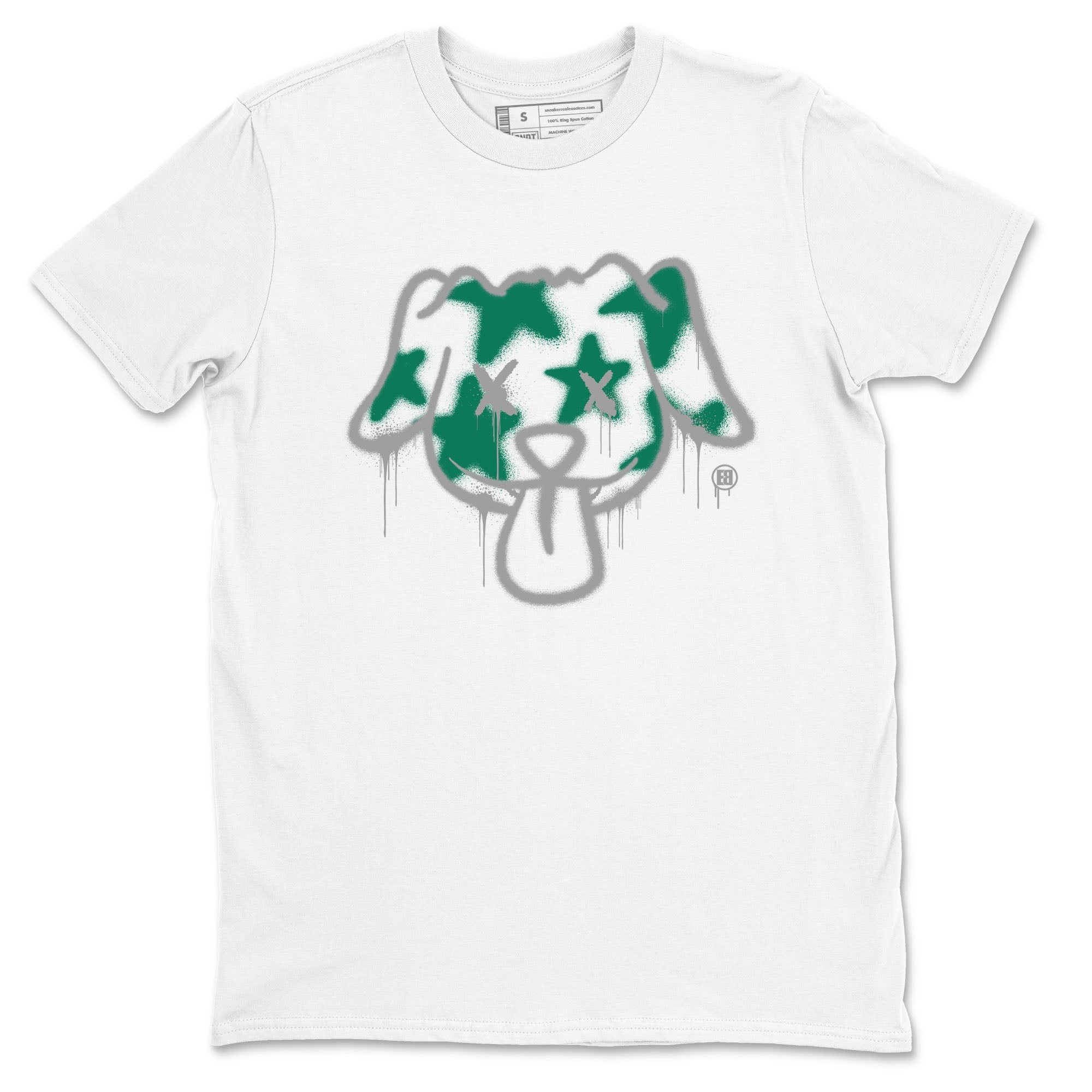 4s Oxidized Green shirts to match jordans Graffiti Dog sneaker match tees Air Jordan 4 Oxidized Green Drip Gear Zone streetwear brand White 2 unisex cotton tee