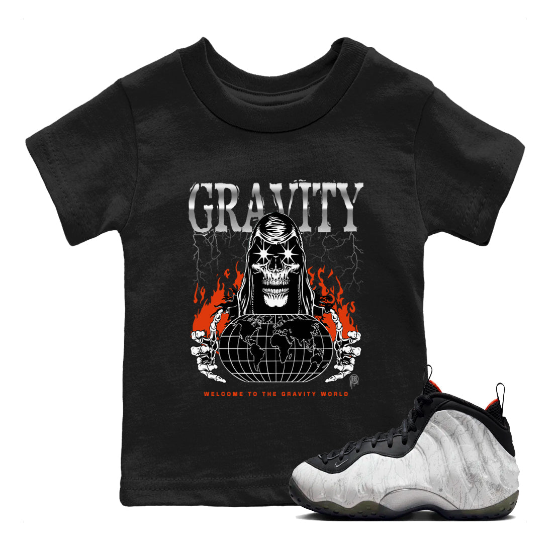 Foams One Jin shirts to match jordans Gravity sneaker match tees Air Foamposite One Jin match shoes to clothes Drip Gear Zone Youth Baby Black 1 tee