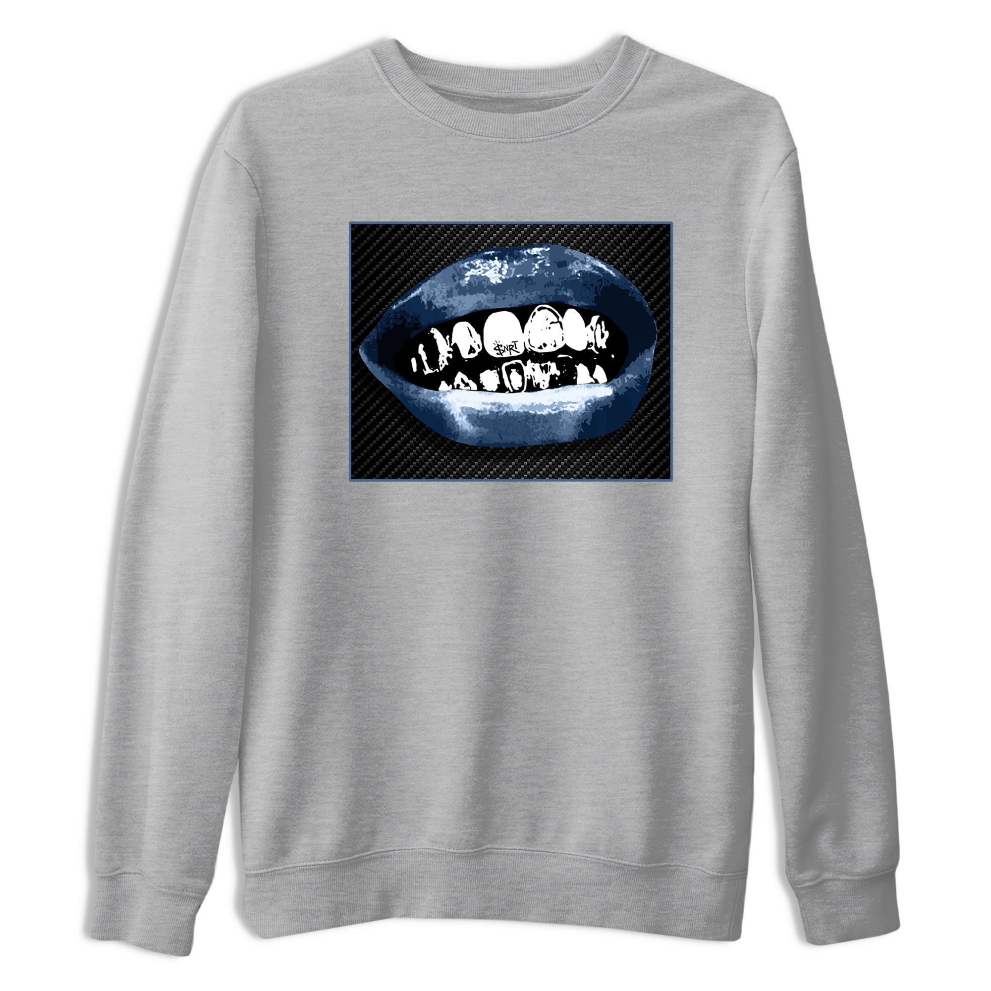 Sneaker Threads  Sneaker Tees To Match Air Foamposite One Carbon Fiber  Grillz Lips Graphic Tee Heather Grey 2. Perfect for Jordan releases 2025 colorways.