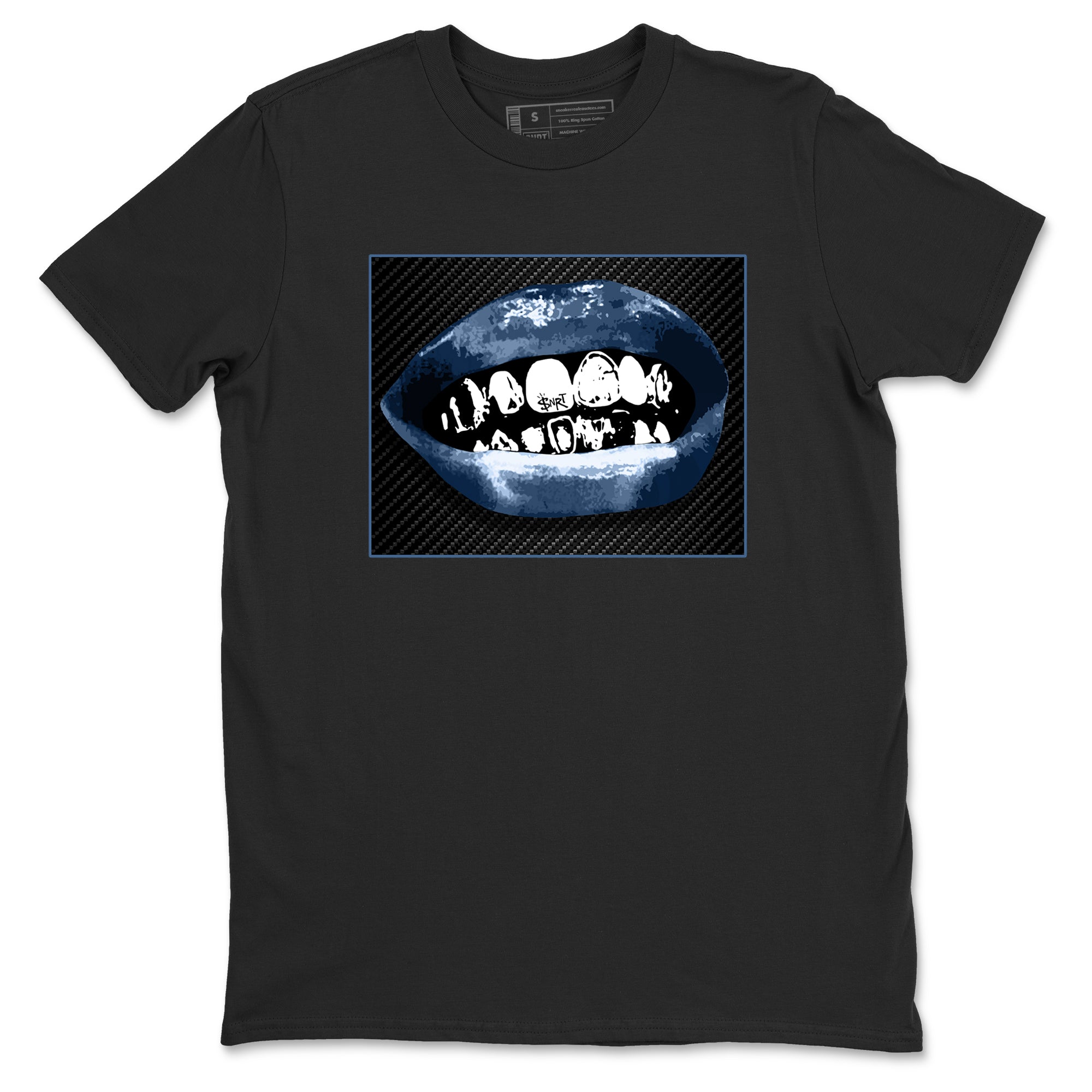 Sneaker Threads  Sneaker Tees To Match Air Foamposite One Carbon Fiber  Grillz Lips Graphic Tee Black 2. Perfect for Jordan releases 2025 colorways.