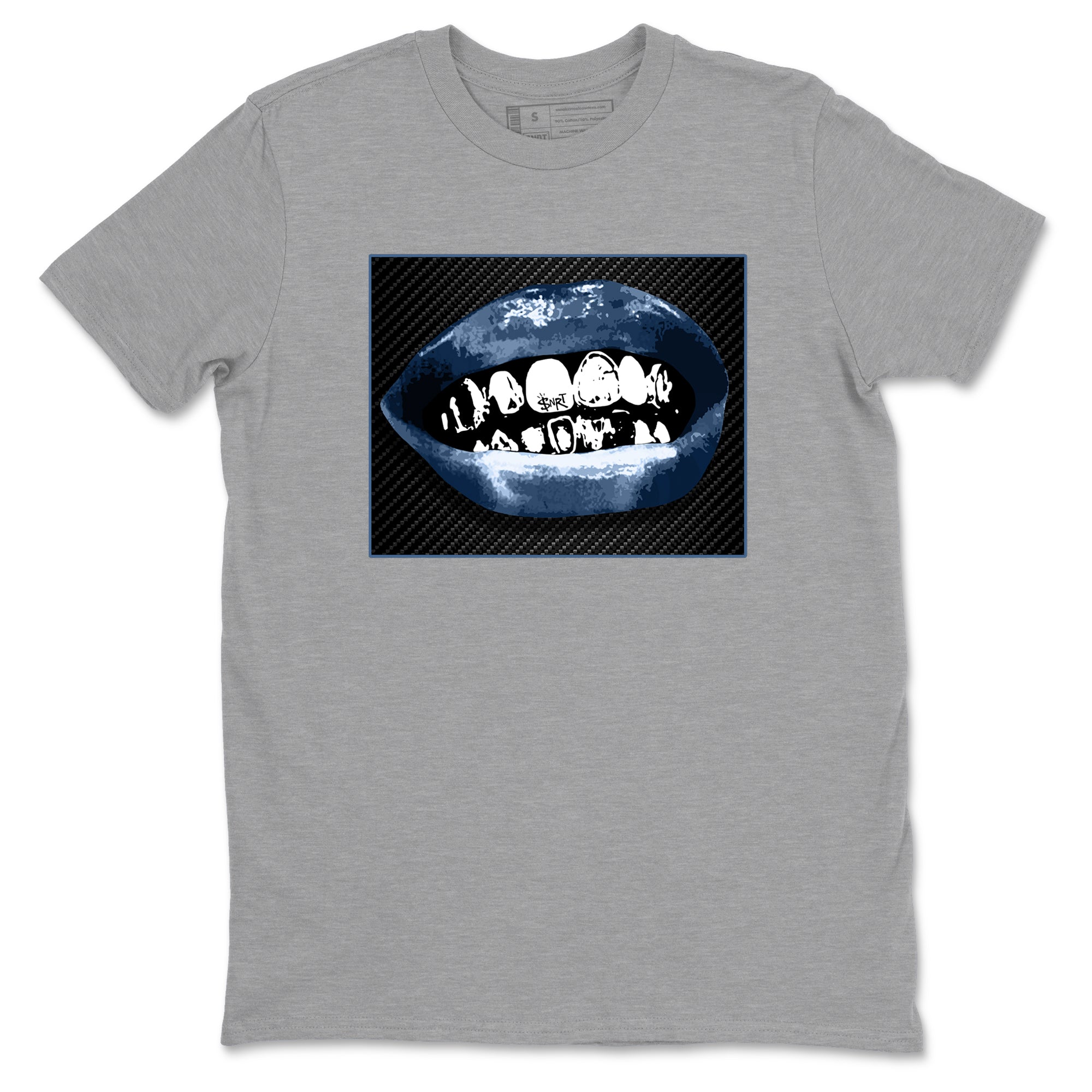 Sneaker Threads  Sneaker Tees To Match Air Foamposite One Carbon Fiber  Grillz Lips Graphic Tee Heather Grey 2. Perfect for Jordan releases 2025 colorways.